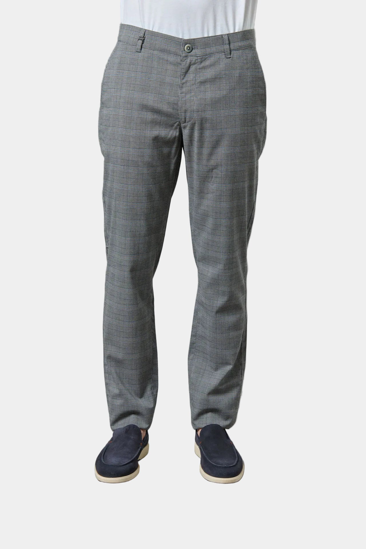 Pantalon de ville stretch carreaux Jerem, poches italiennes