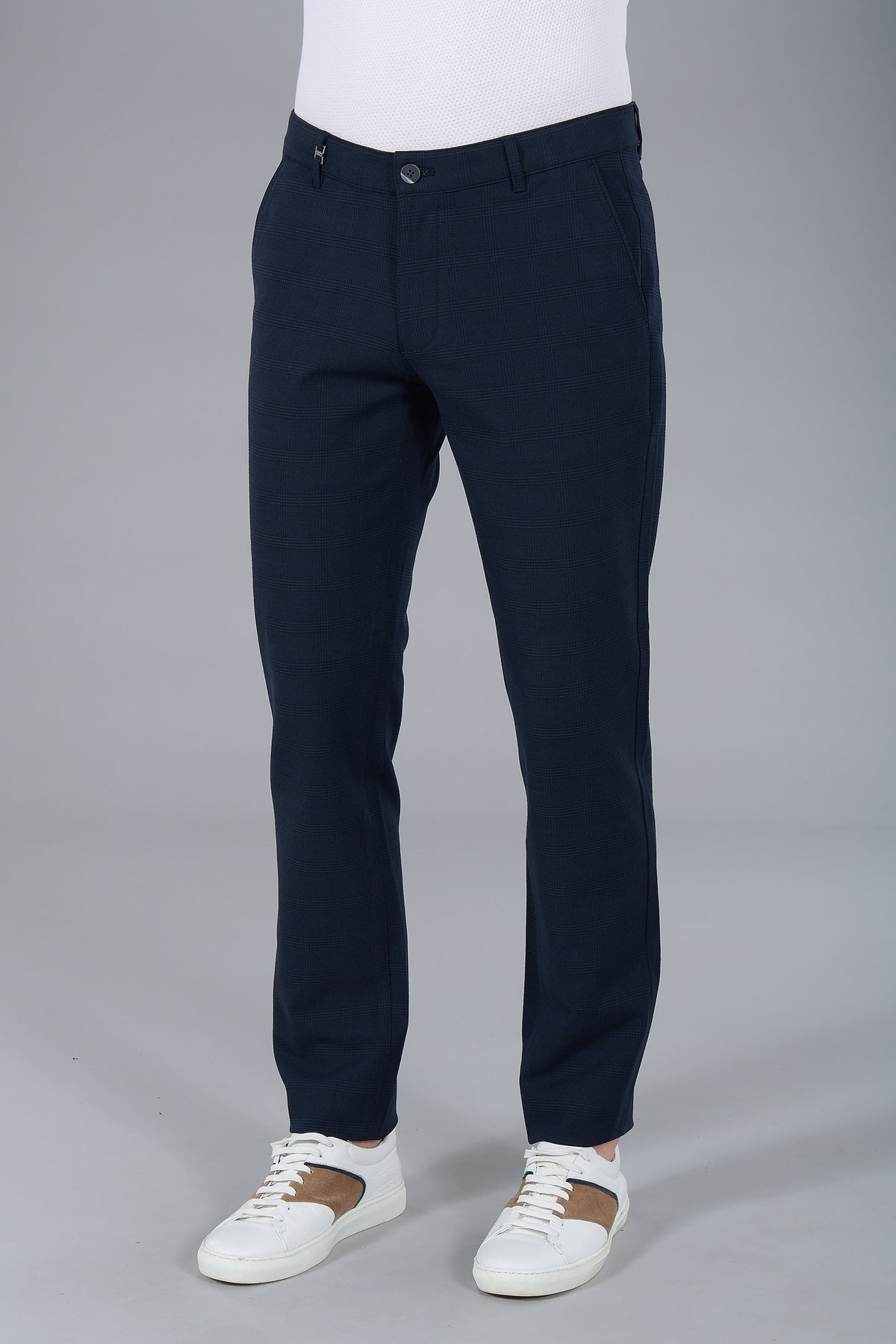 Pantalon de ville bi-stretch carreaux Jerem, poches italiennes, coupe confortable vue 5