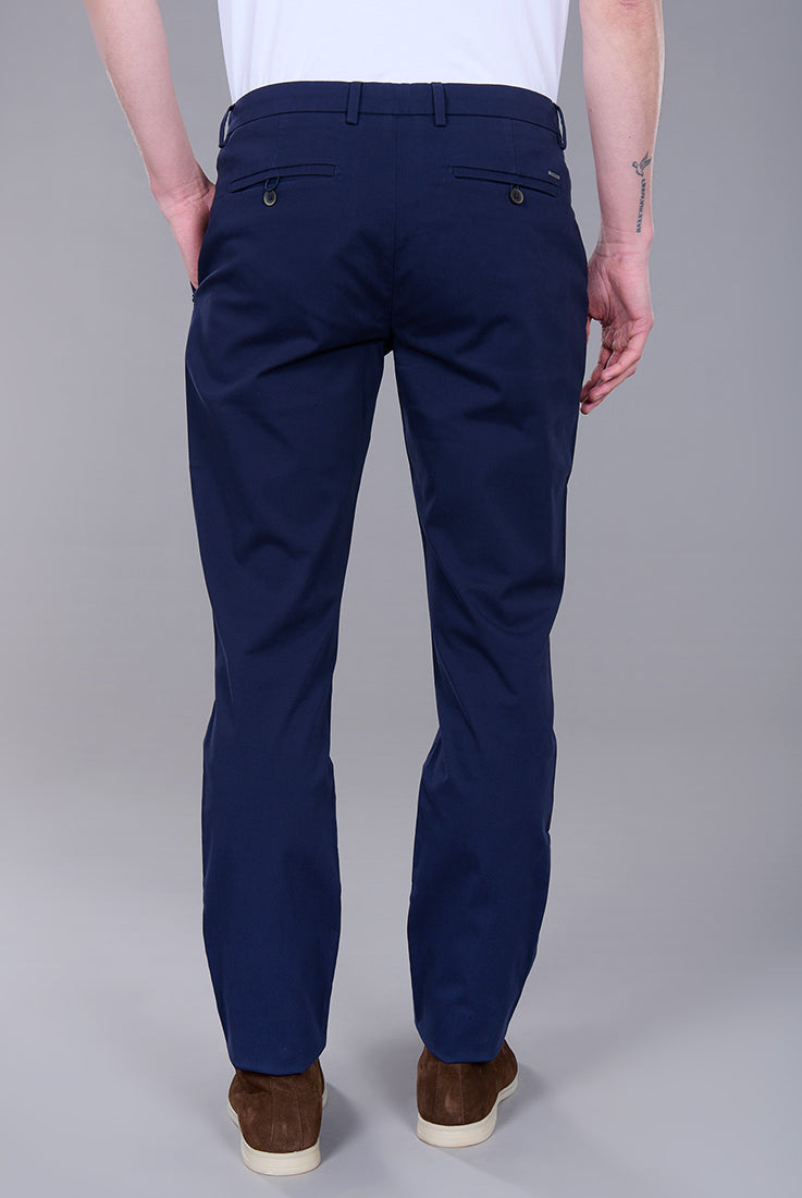 Pantalon en piqué de coton stretch Jerem, coupe droite