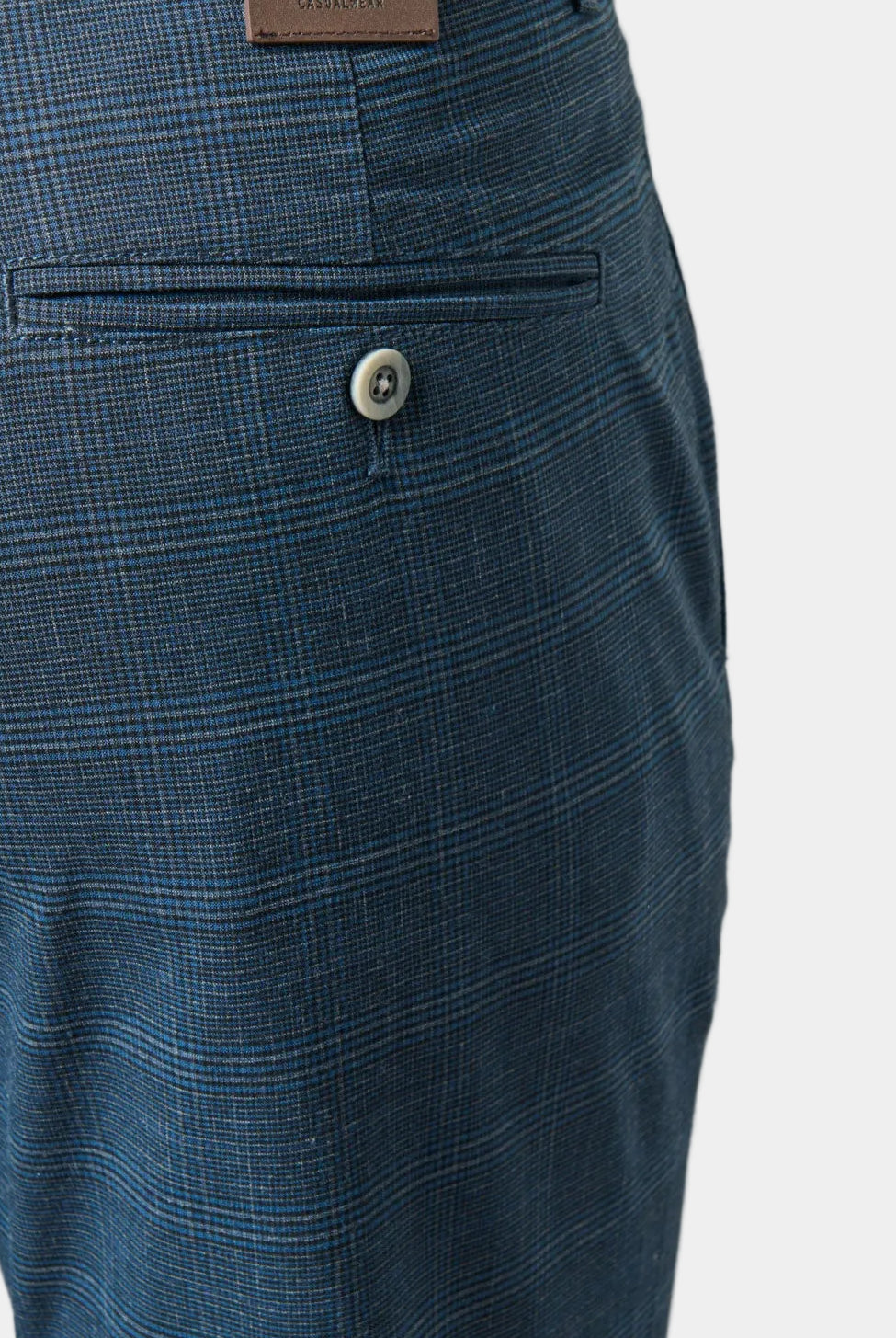Pantalon de ville stretch carreaux Jerem, coupe droite, poches italiennes