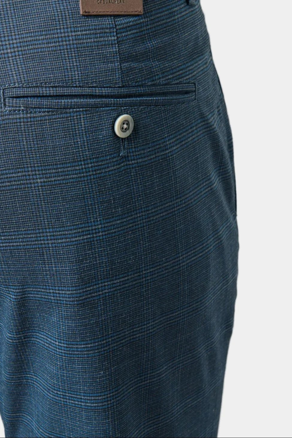 Pantalon de ville stretch carreaux Jerem, coupe droite, poches italiennes