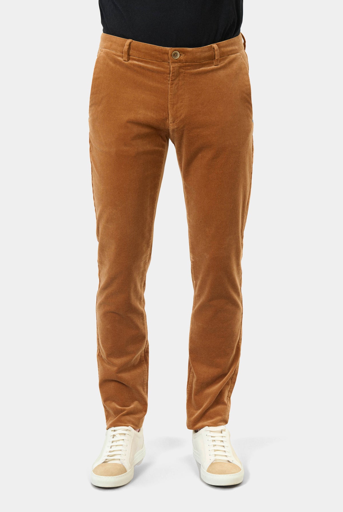 Pantalon minimaliste en velours côtelé Jerem, ceinture sartoriale stretch, ceinture sartoriale, poches italiennes