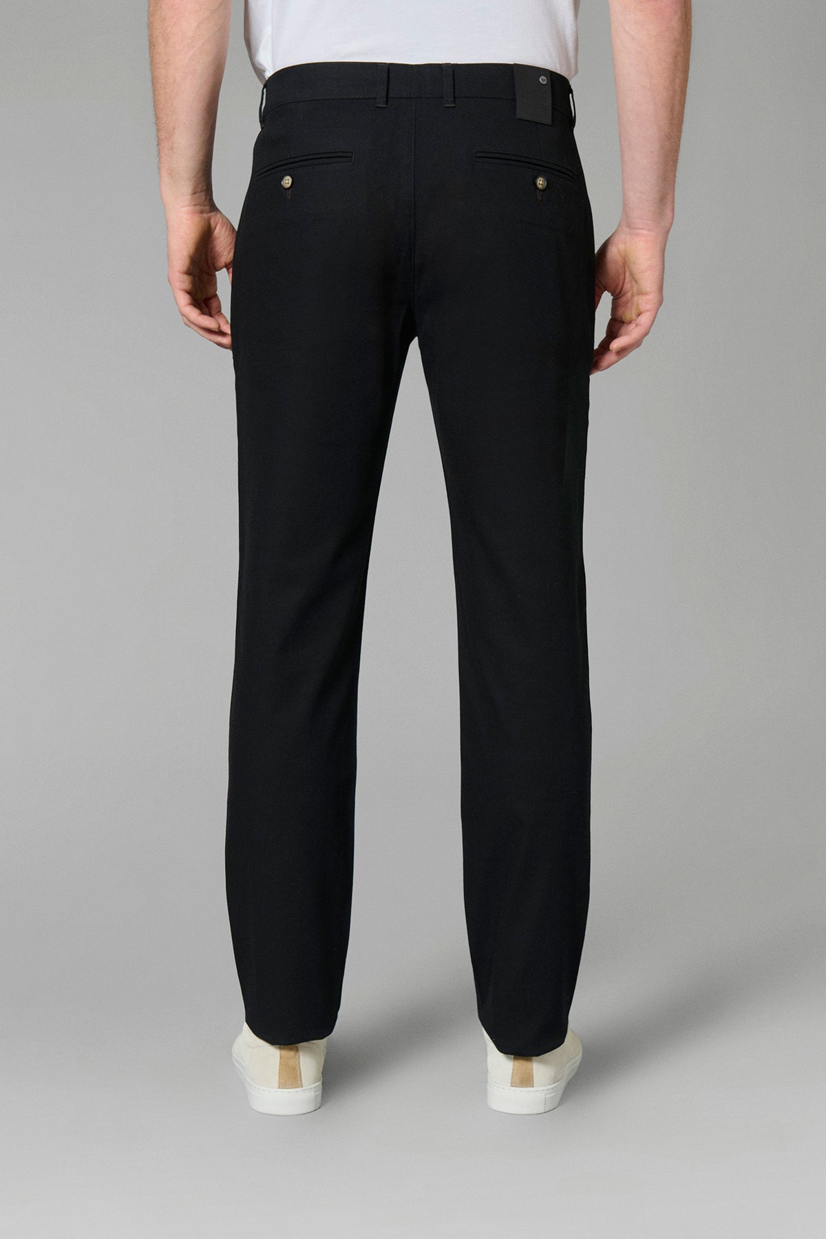 Pantalon de ville en piqué stretch uni Jerem, coupe droite
