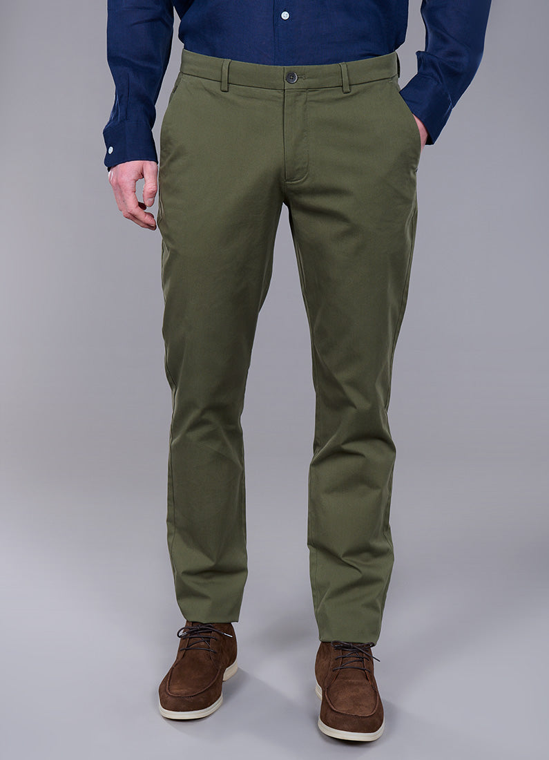 Pantalon en piqué de coton stretch Jerem, poches italiennes