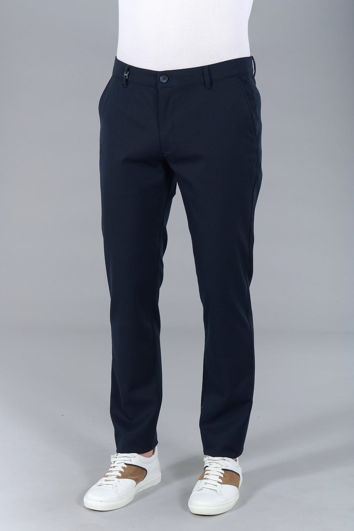Pantalon de ville en sergé stretch faux-uni, Jerem