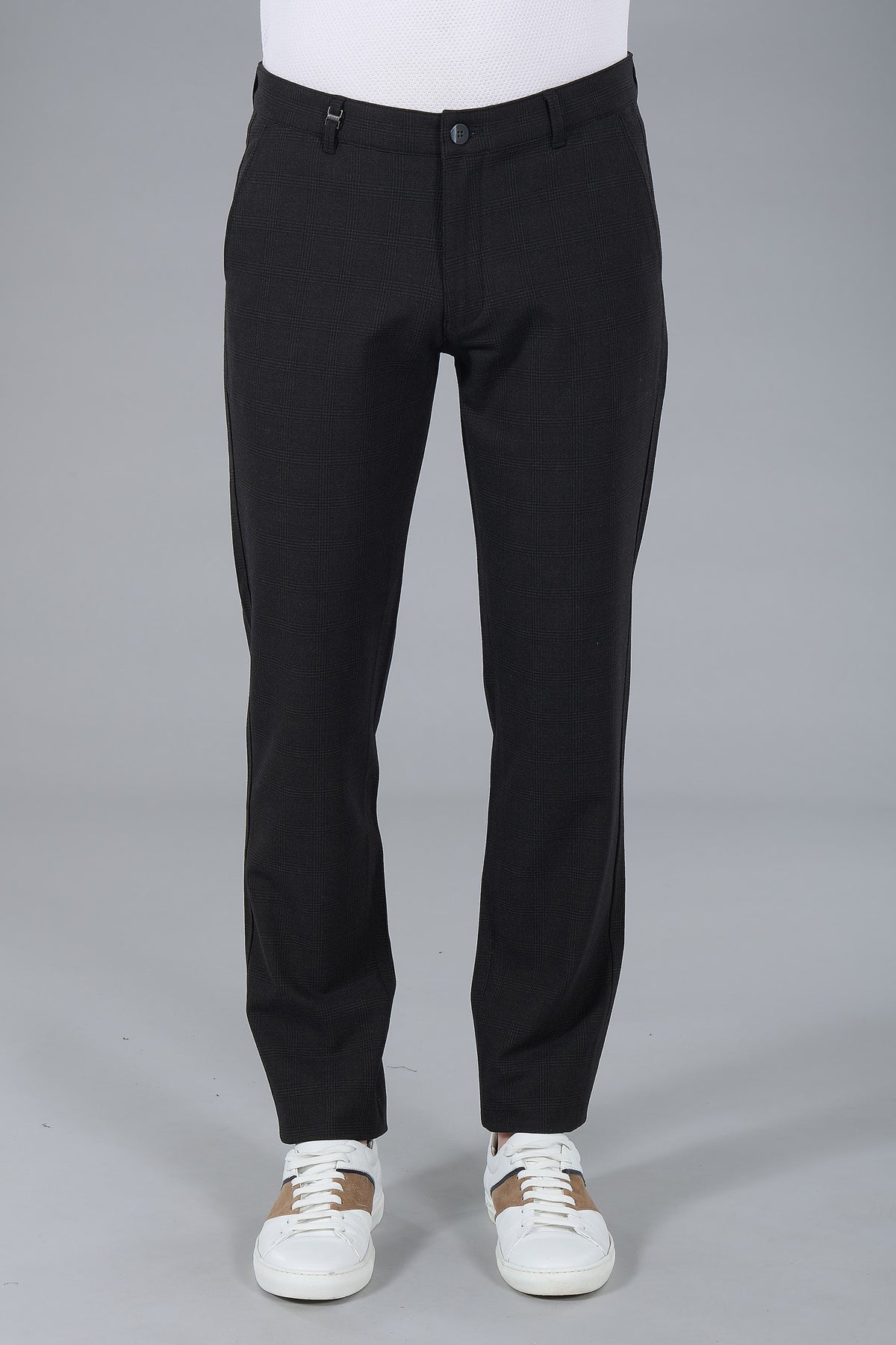 Pantalon de ville bi-stretch carreaux Jerem, poches italiennes, coupe confortable vue 7