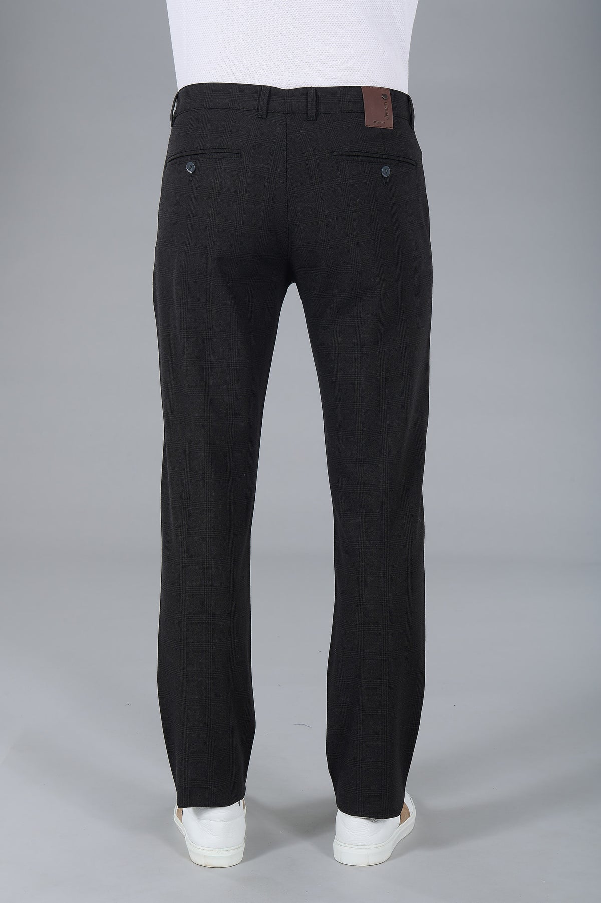 Pantalon de ville bi-stretch carreaux Jerem, poches italiennes, coupe confortable vue 9