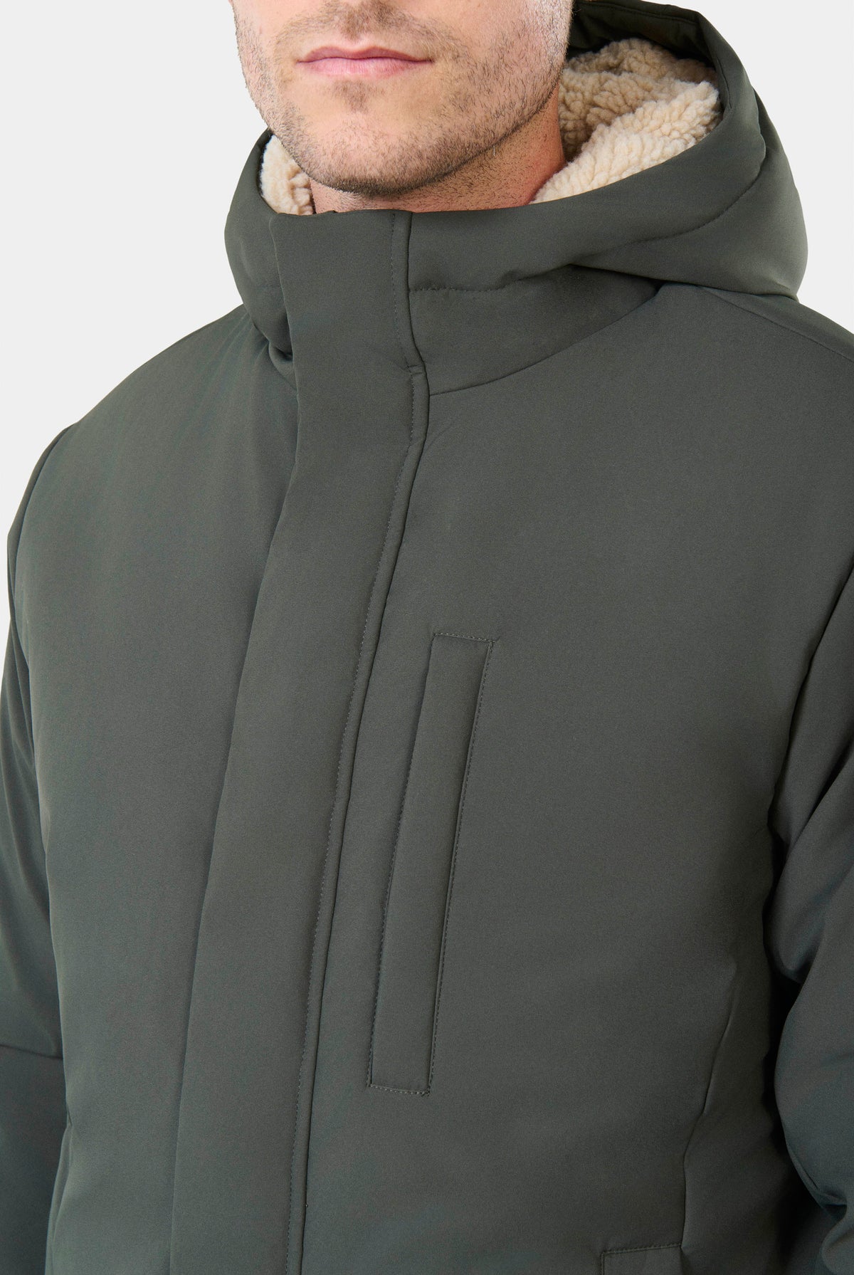 Parka capuche avec fausse fourrure Laper Jerem, coupe confortable, poche poitrine