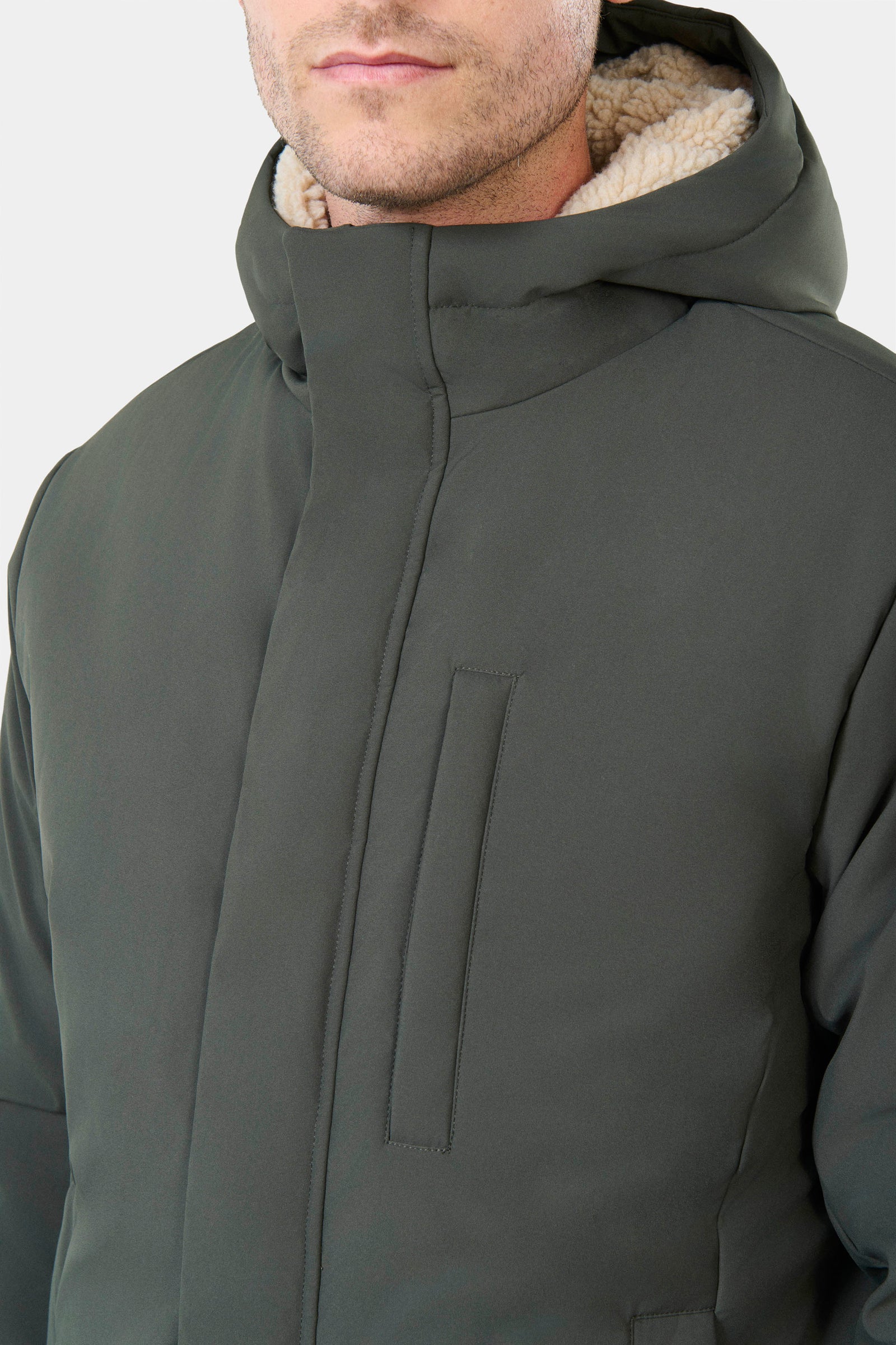 Parka capuche avec fausse fourrure Laper Jerem, coupe confortable, poche poitrine