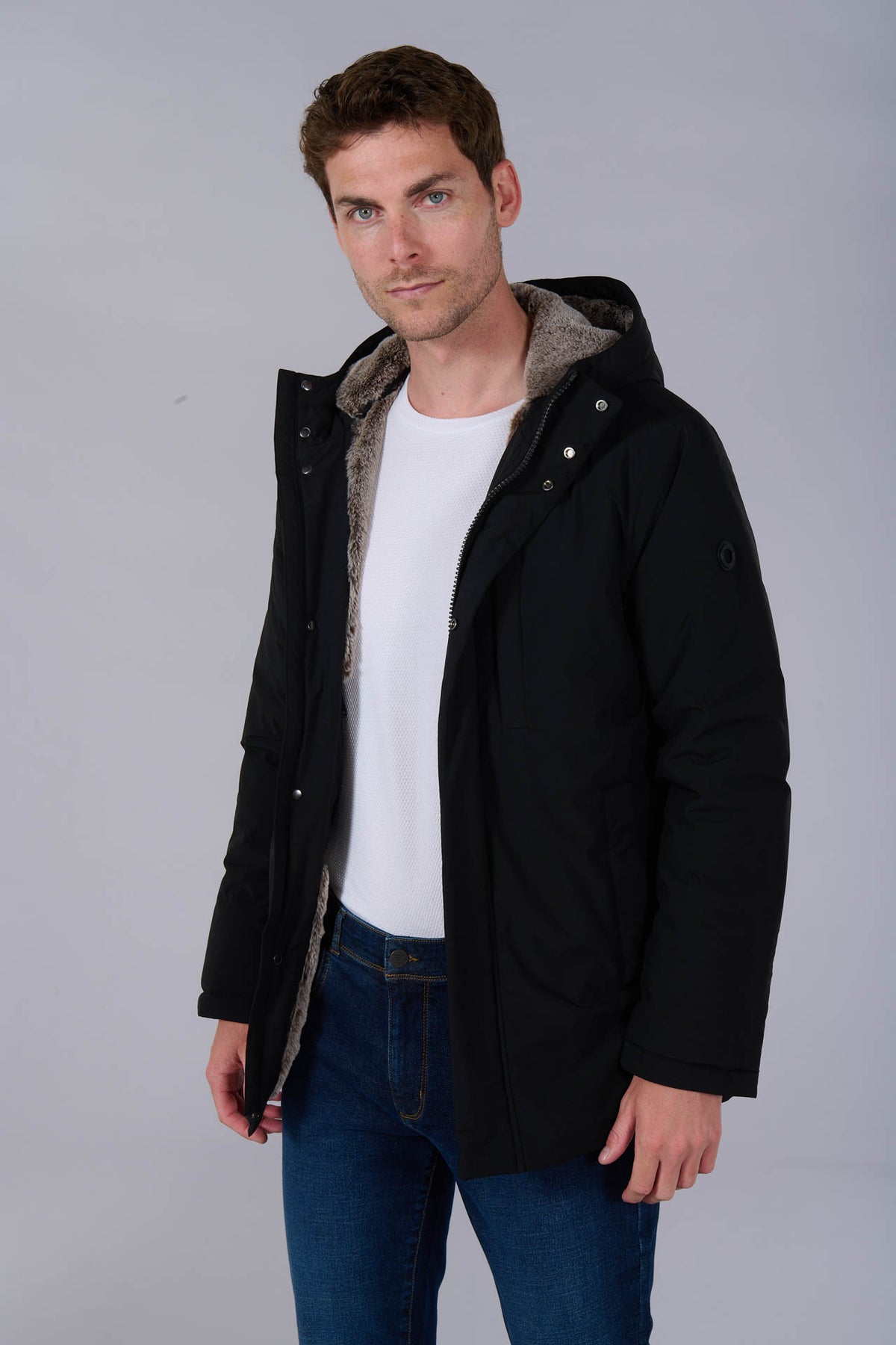 Parka con capucha y forro de pelo sintético Jerem, bolsillo de pecho, vista 2