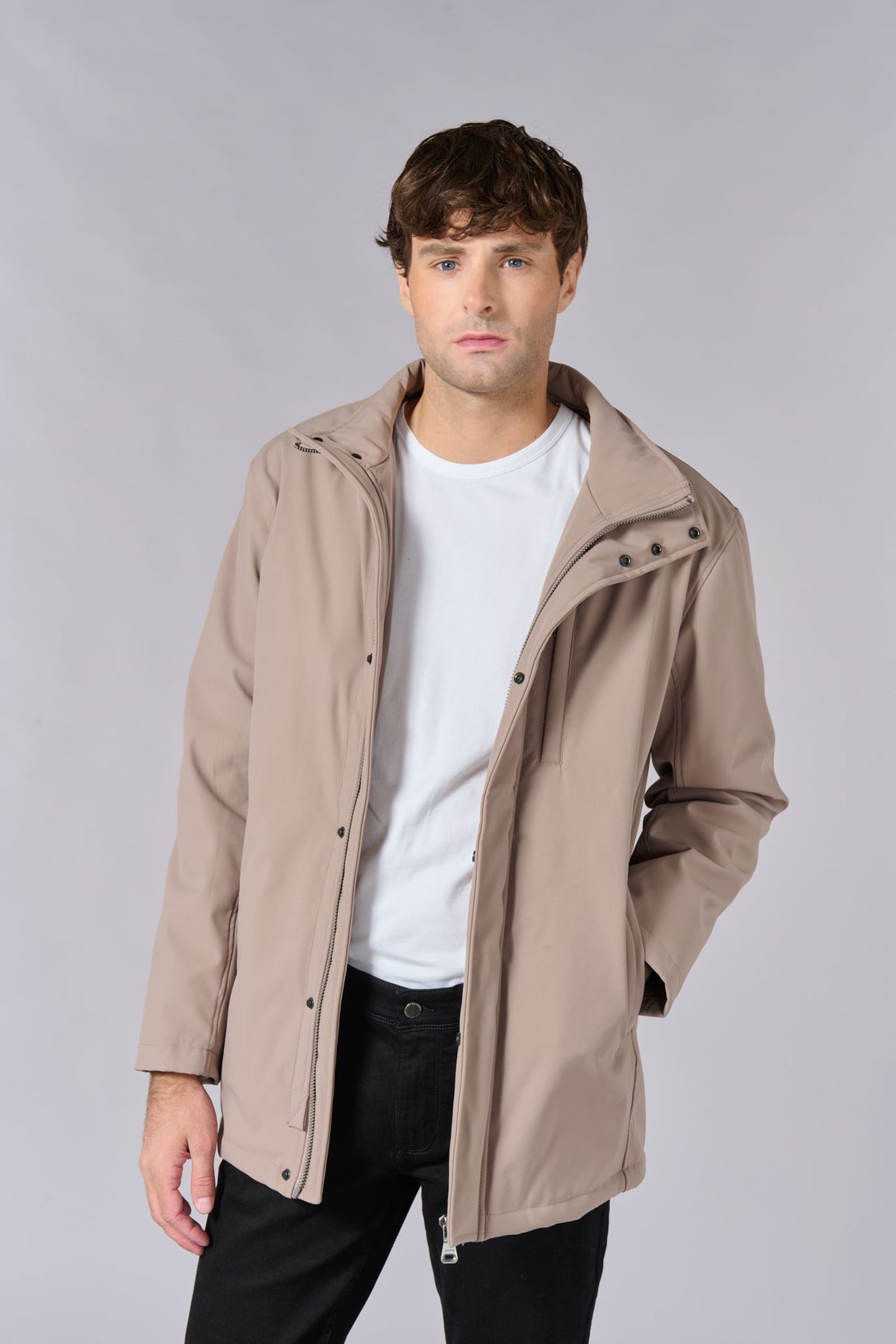 Tissu déperlant avec col amovible — Parka classique Jerem, poche poitrine