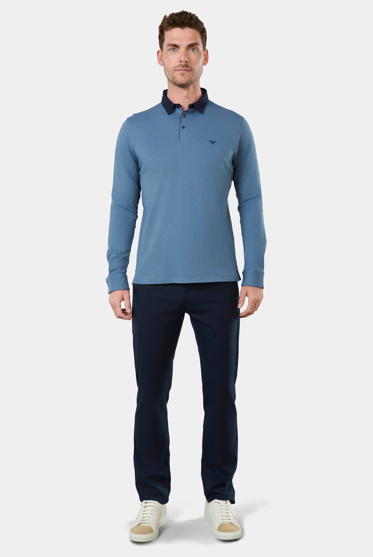 Polo manches longues, interlock Pront Jerem, col polo