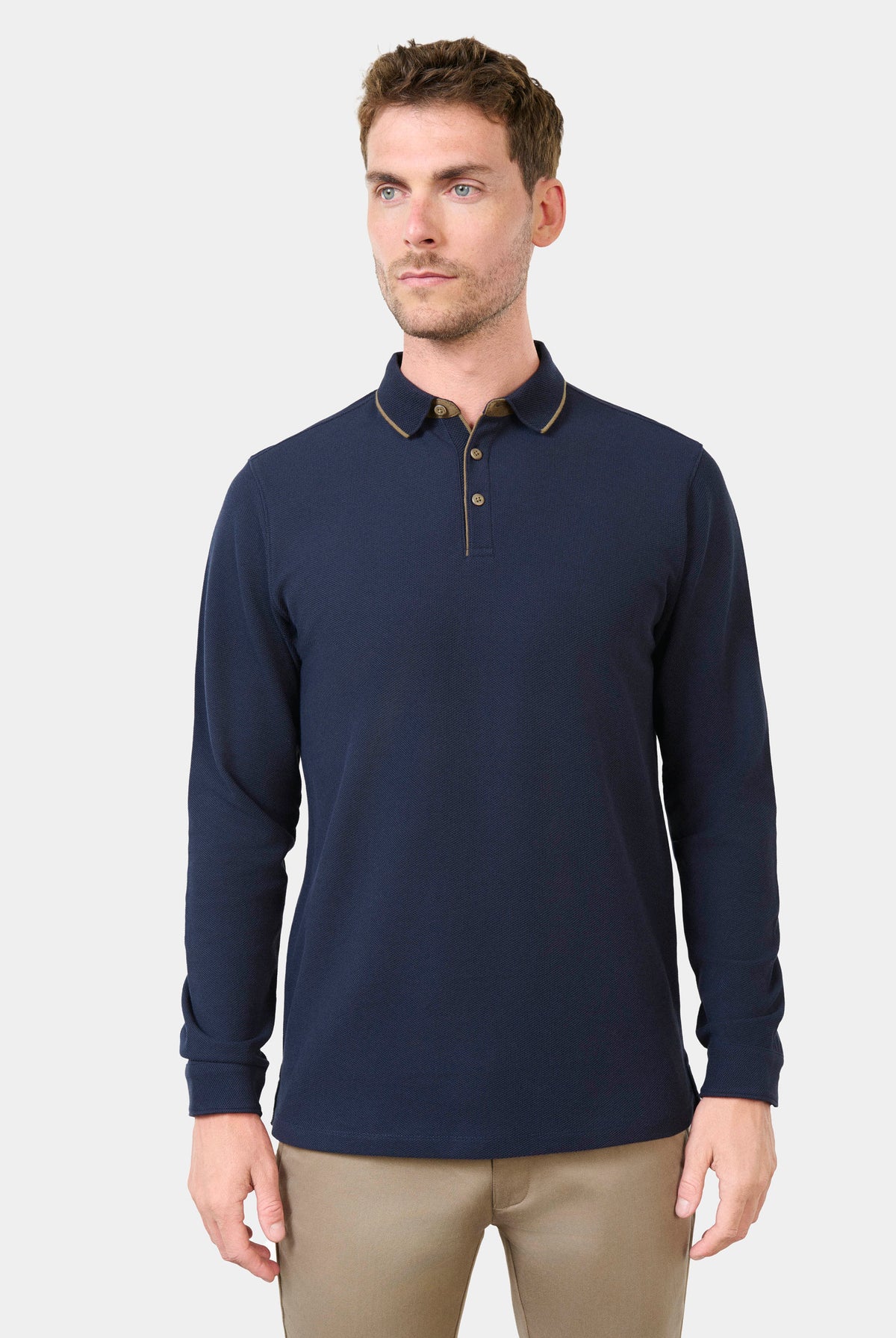 Nid d'abeille Skull — Polo manches longues Jerem, col polo