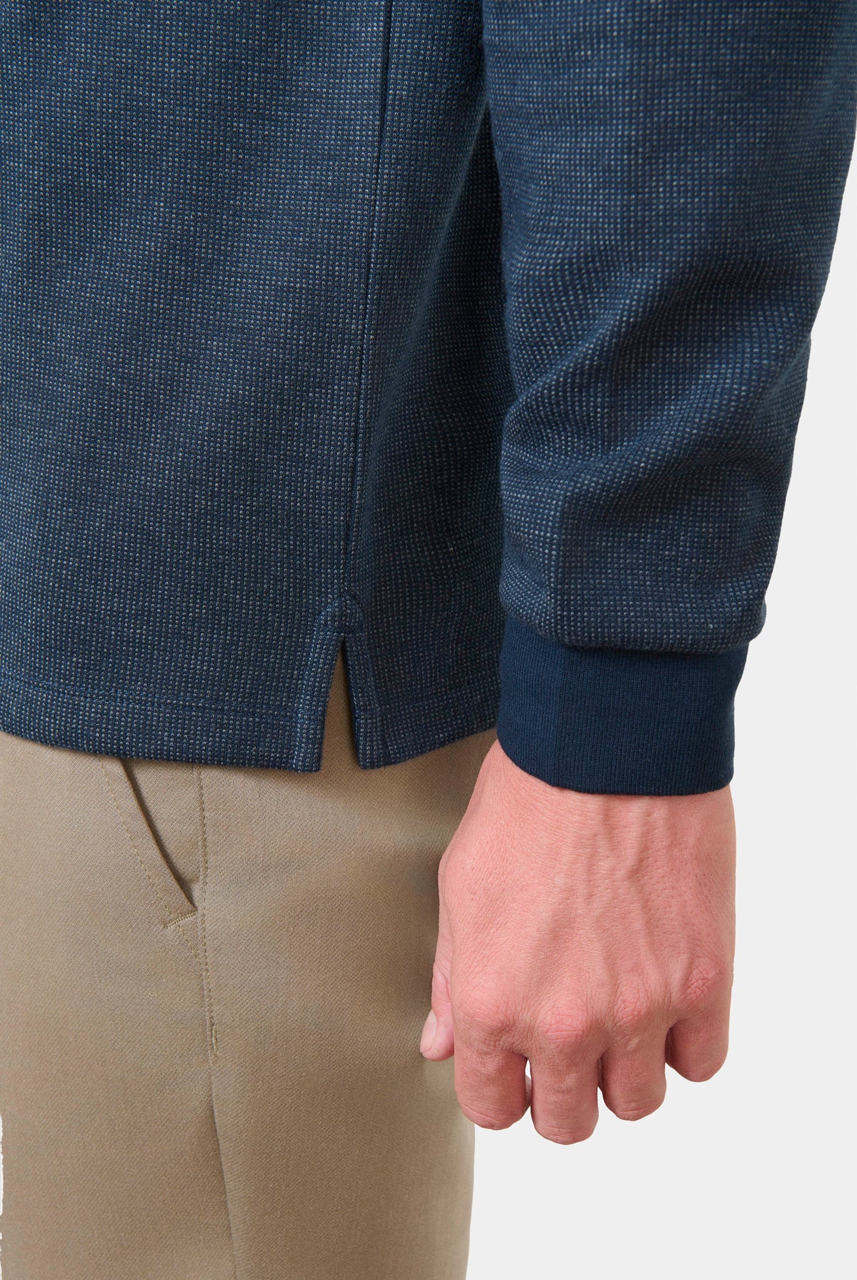 Polo manches longues, maille jacquard Batti Jerem, col polo