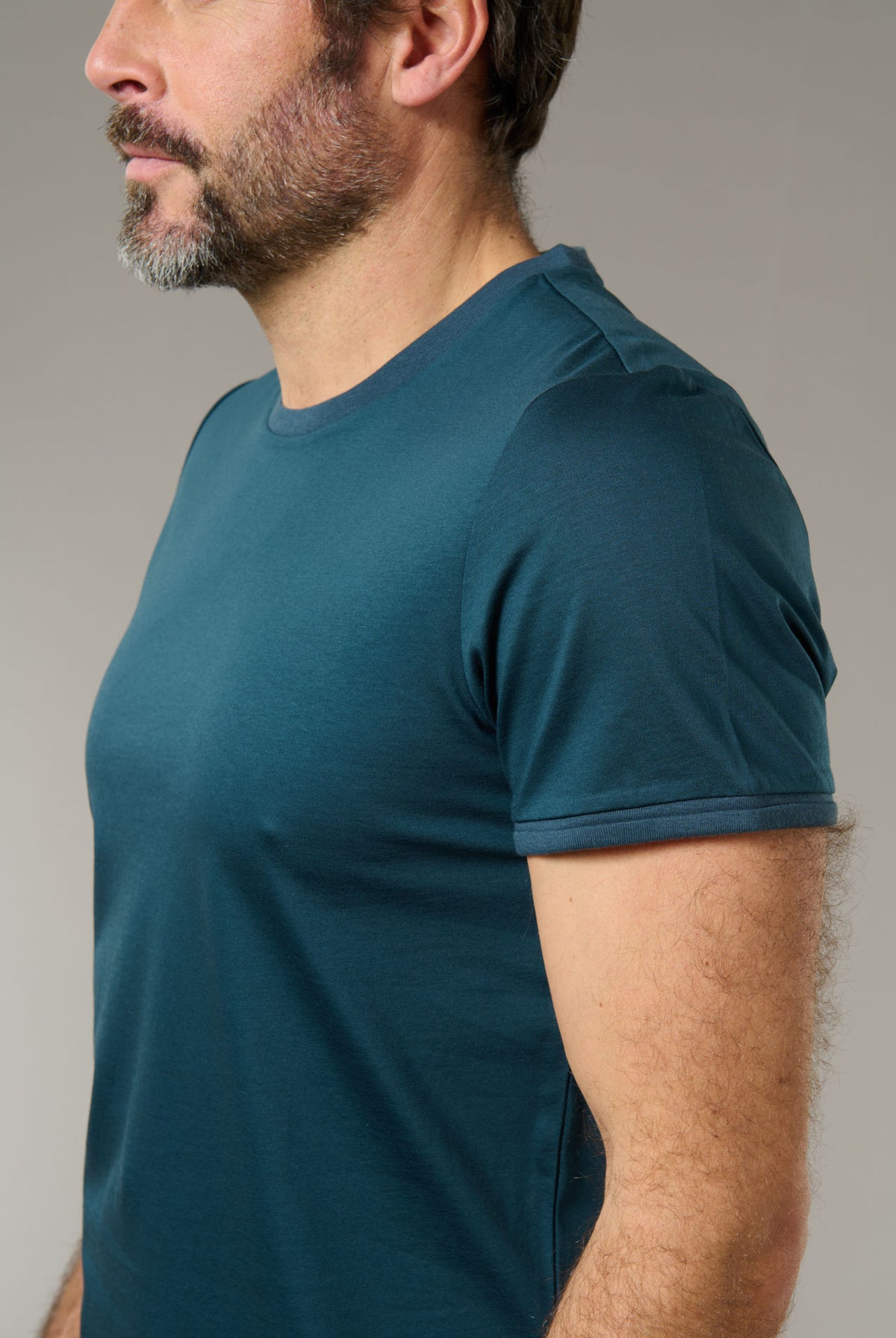 T-shirt, coton mercerisé col rond manches courtes Meriz Jerem, coupe ajustée vue 6