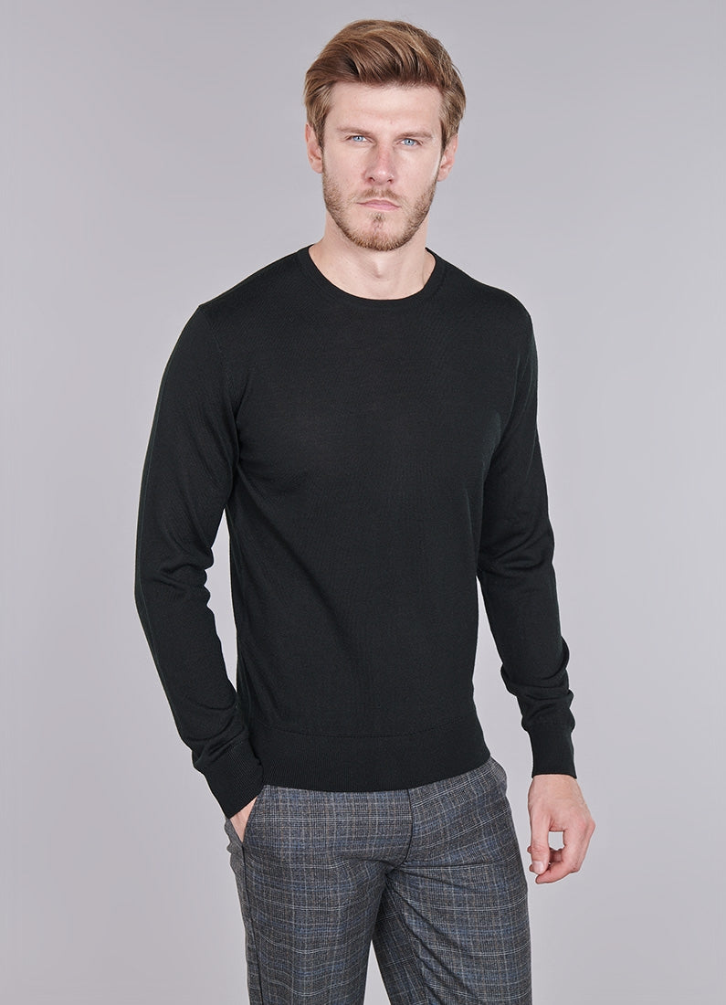 Pull col rond, laine mérinos Jerem, coupe droite vue 18