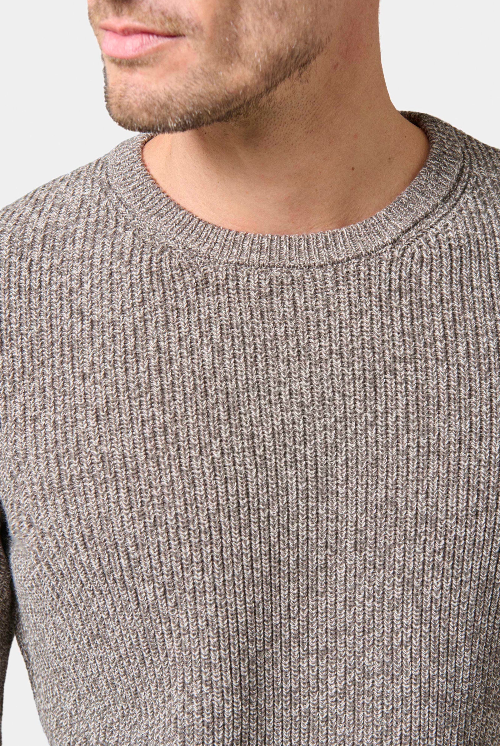 Pull col rond en maille mélangée Marci, Jerem