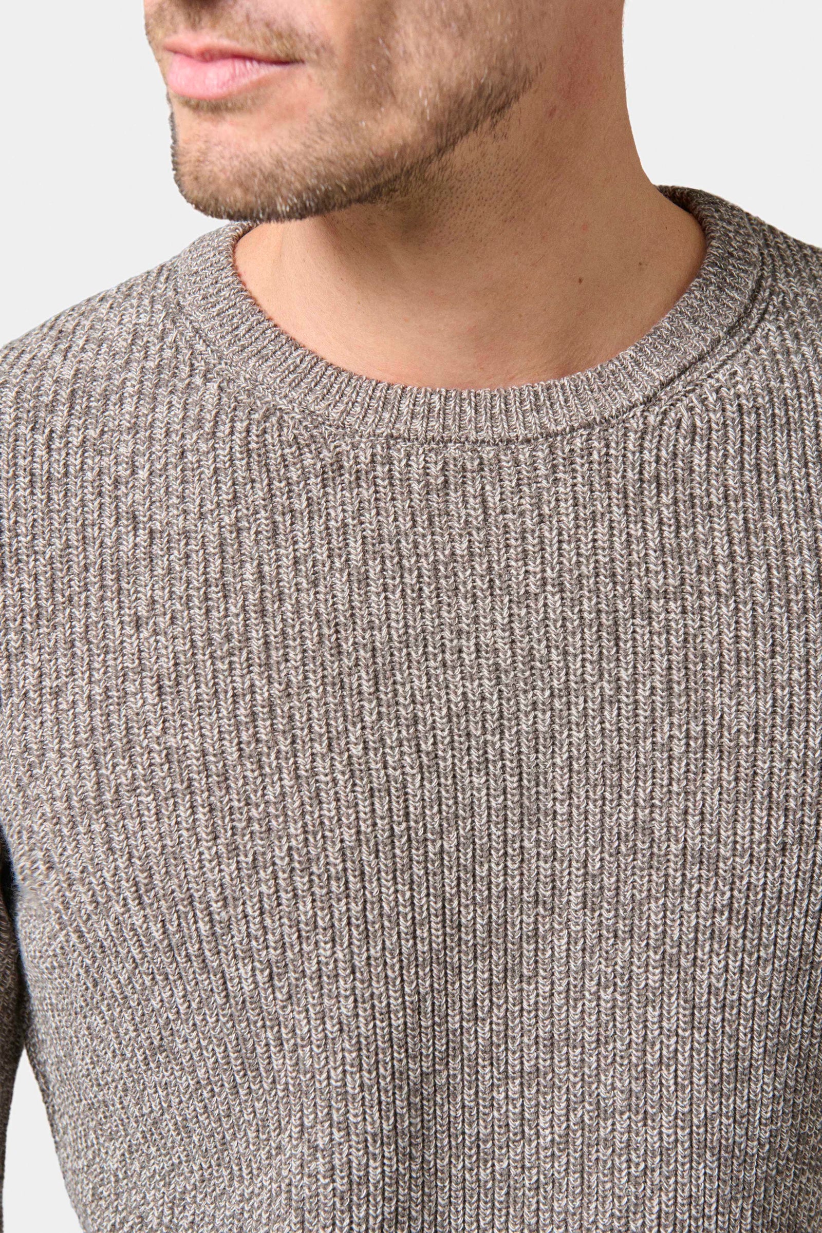Pull col rond en maille mélangée Marci, Jerem