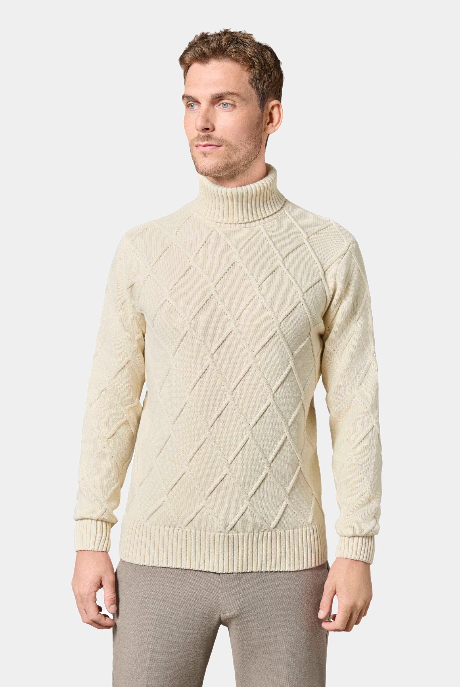 Maille torsadée Corvi — Pull col roulé Jerem