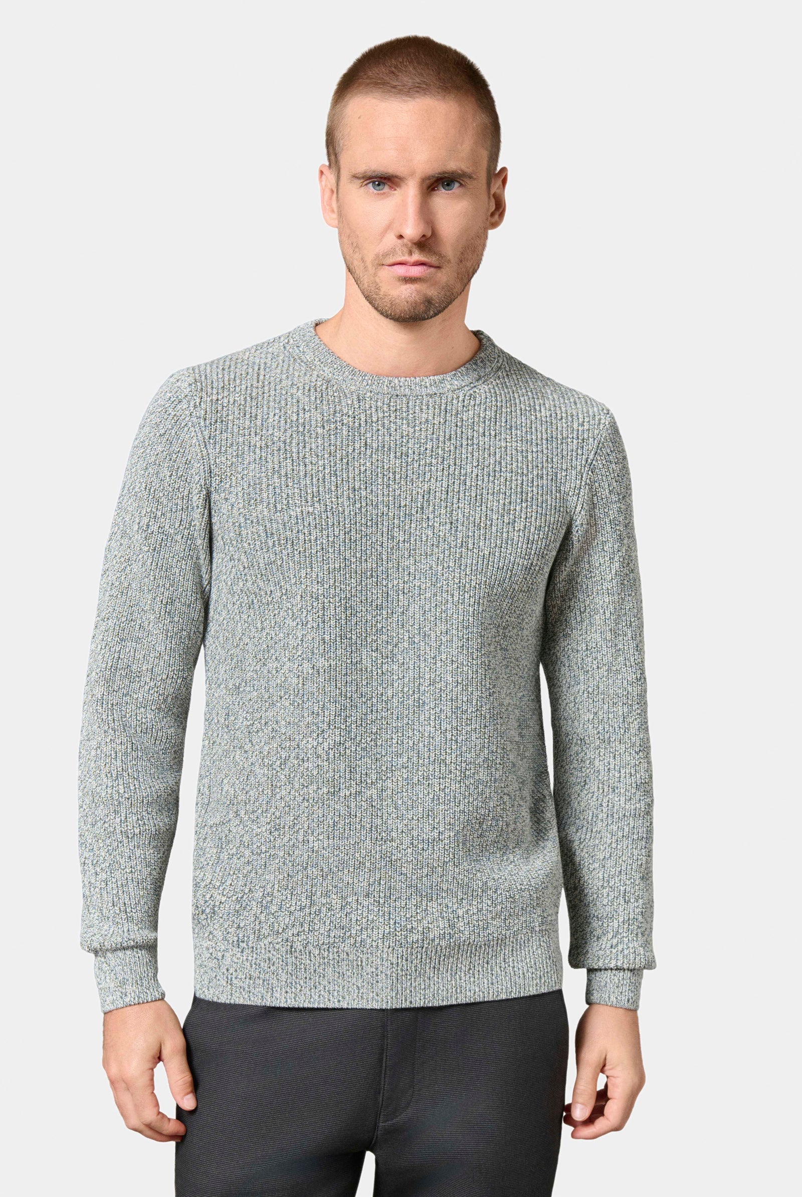 Pull col rond en maille mélangée Marci Jerem