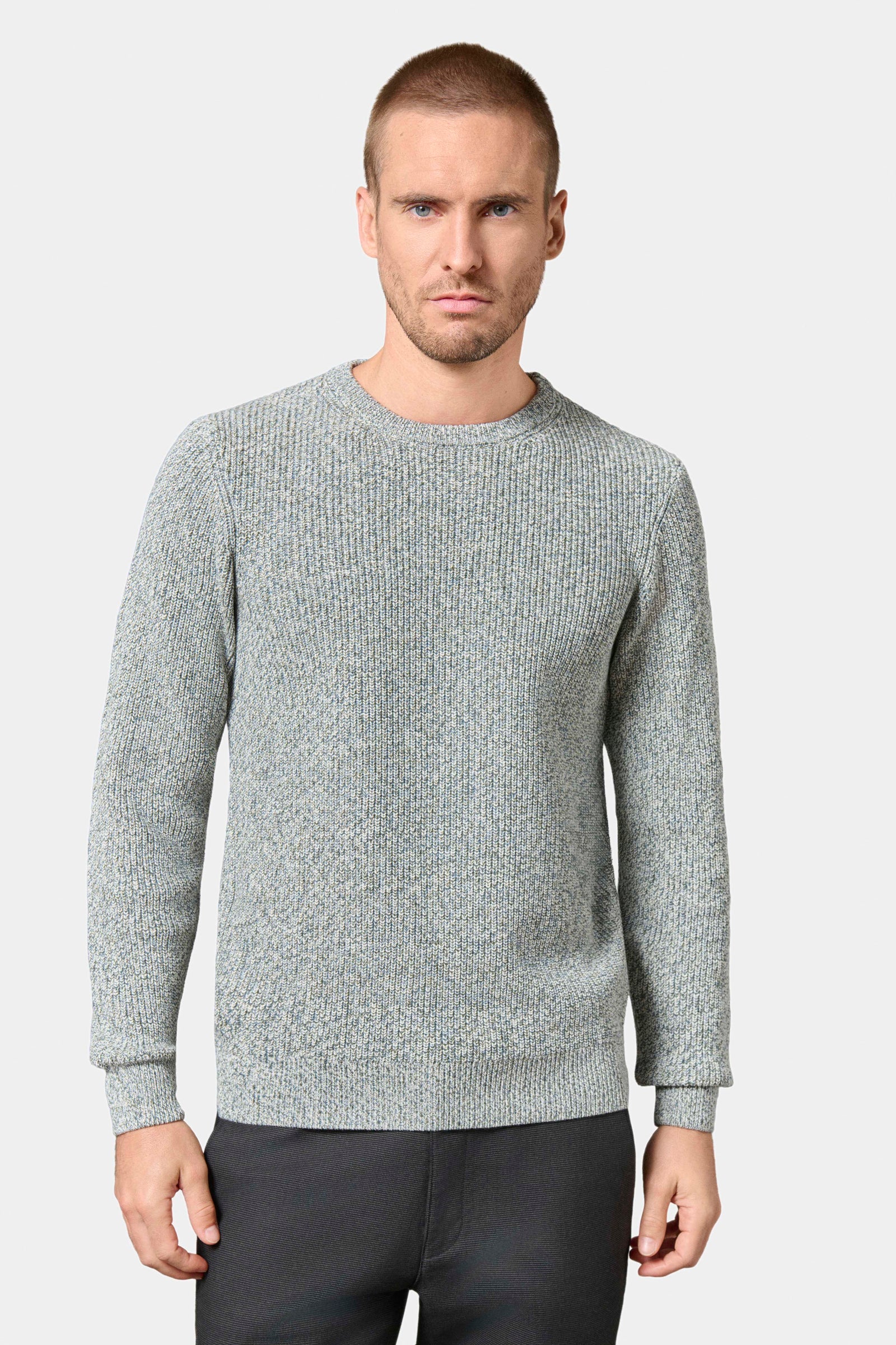 Pull col rond en maille mélangée Marci Jerem