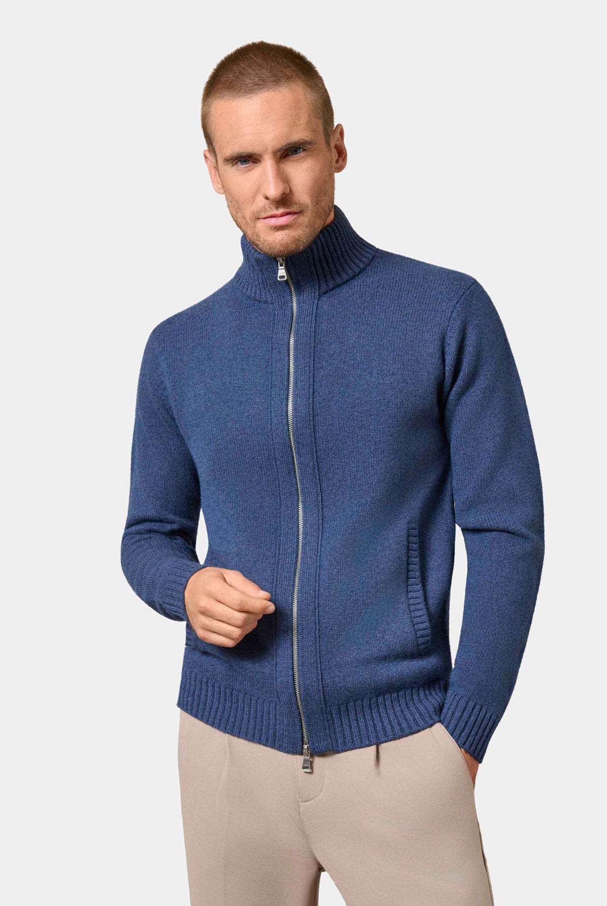 Zalkor zip-up stand-up collar cardigan Jerem view 9