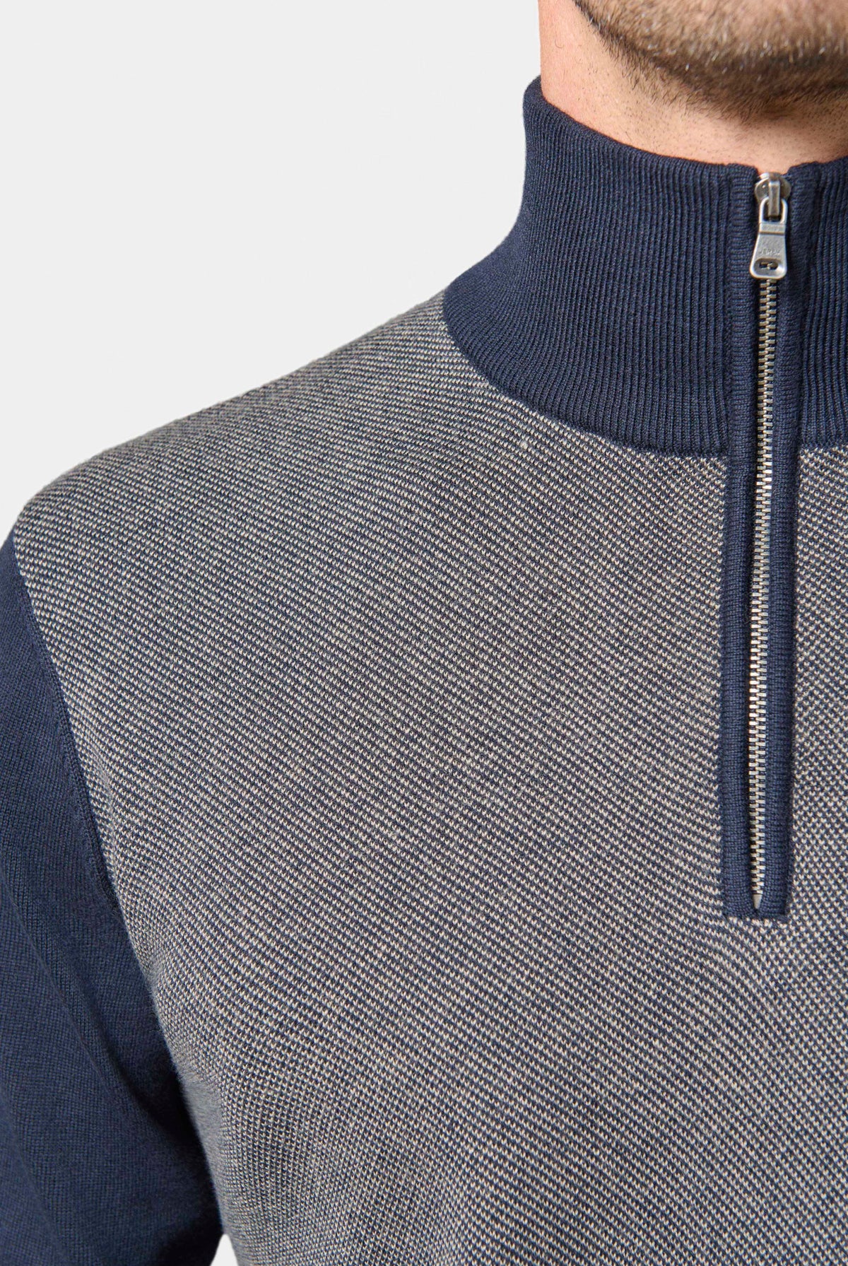 Pull col camionneur, jacquard Dusse Jerem