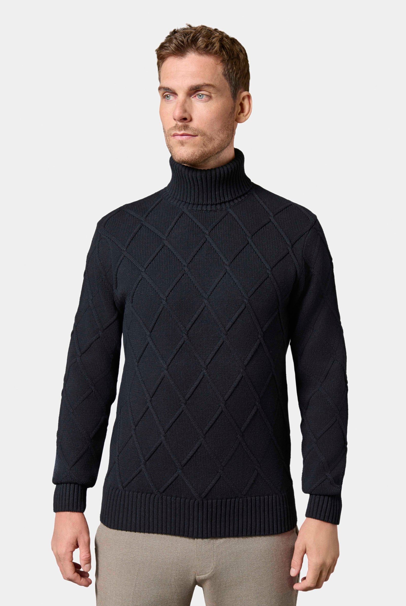 Pull col roulé en maille torsadée Corvi Jerem vue 5