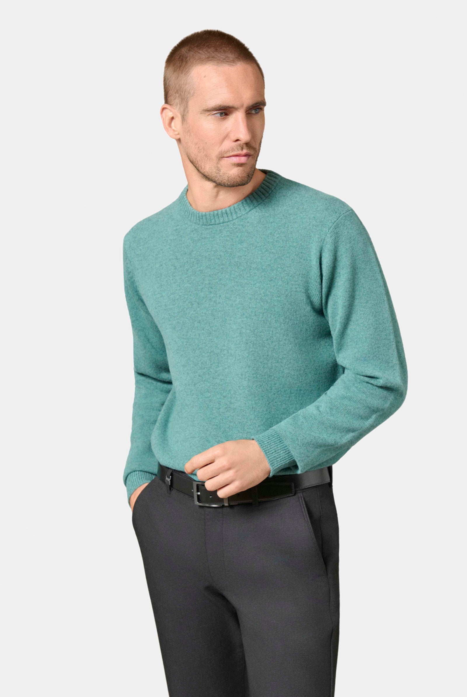 Pull col rond en maille chinée Amada Jerem vue 9