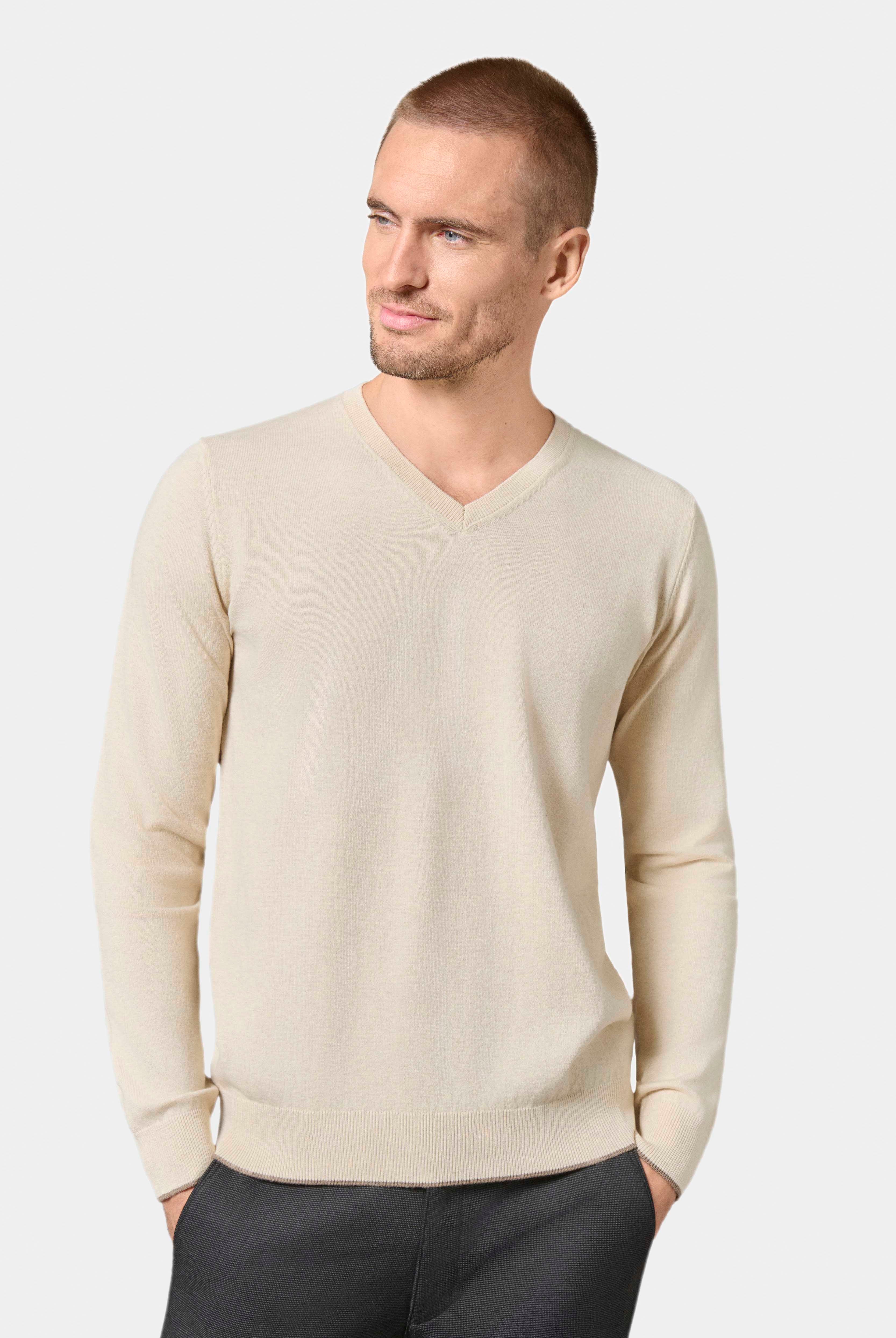 Pull col V coton, coton et cachemire Corki Jerem vue 10