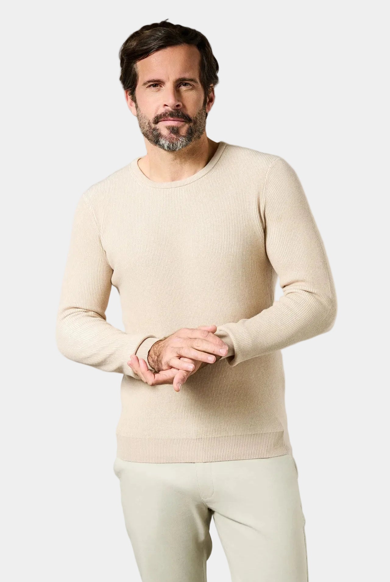 Pull col rond effet bicolore Jerem, coupe droite vue 3