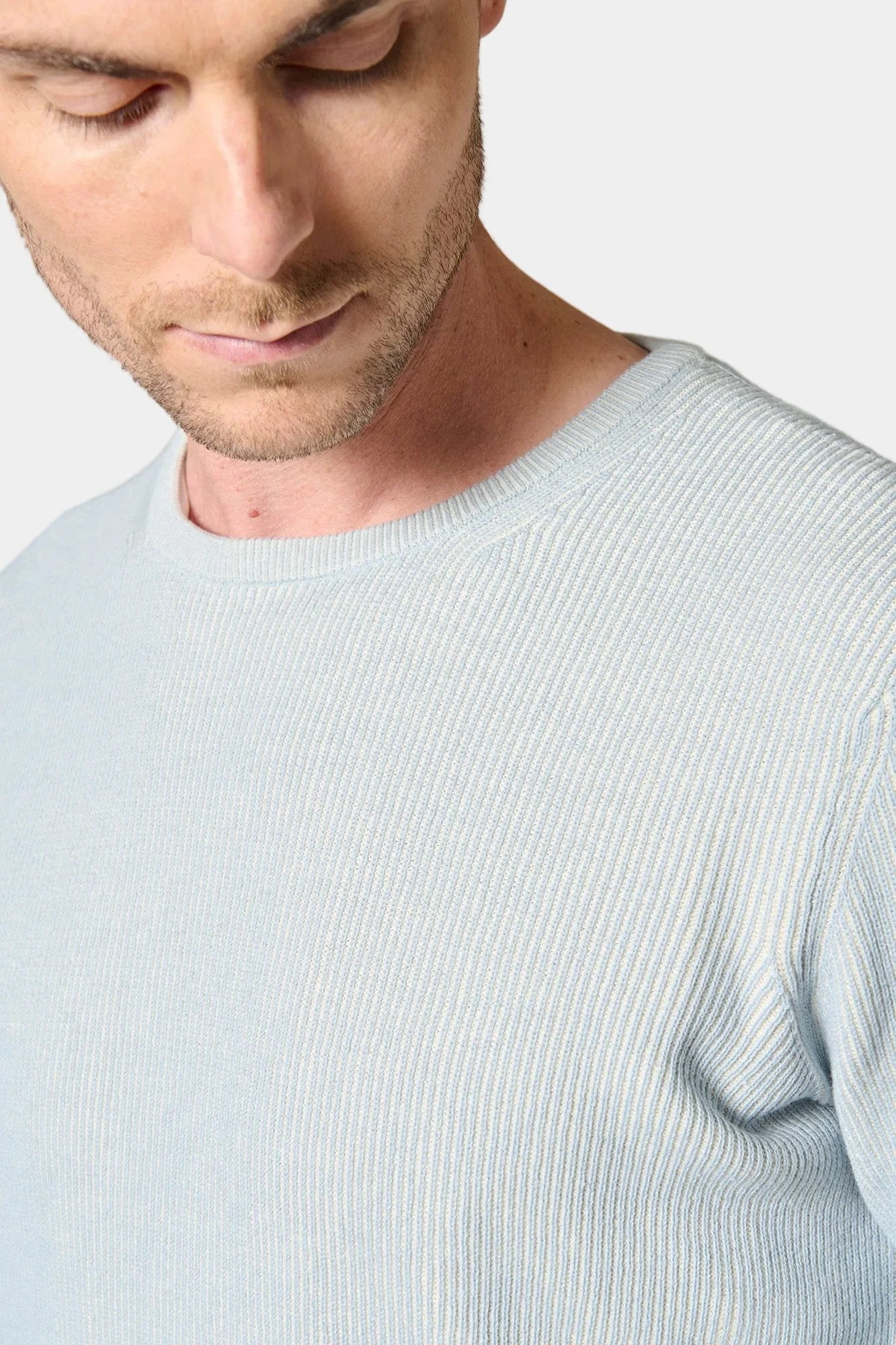 Pull col rond effet bicolore Jerem, coupe droite vue 2