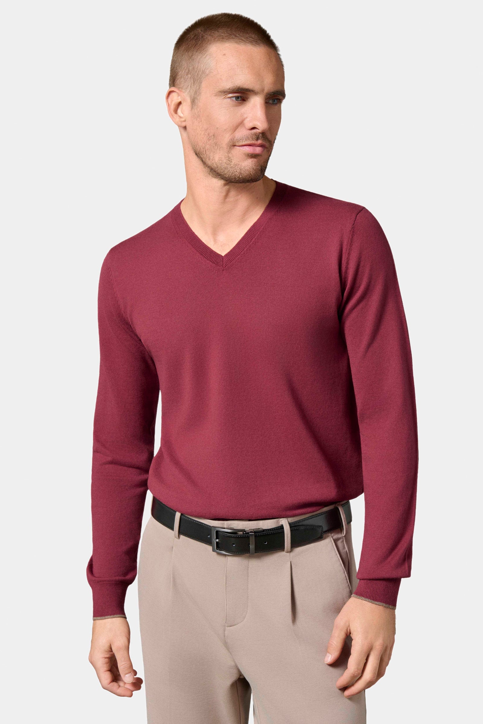 Pull col V coton, coton et cachemire Corki Jerem vue 6