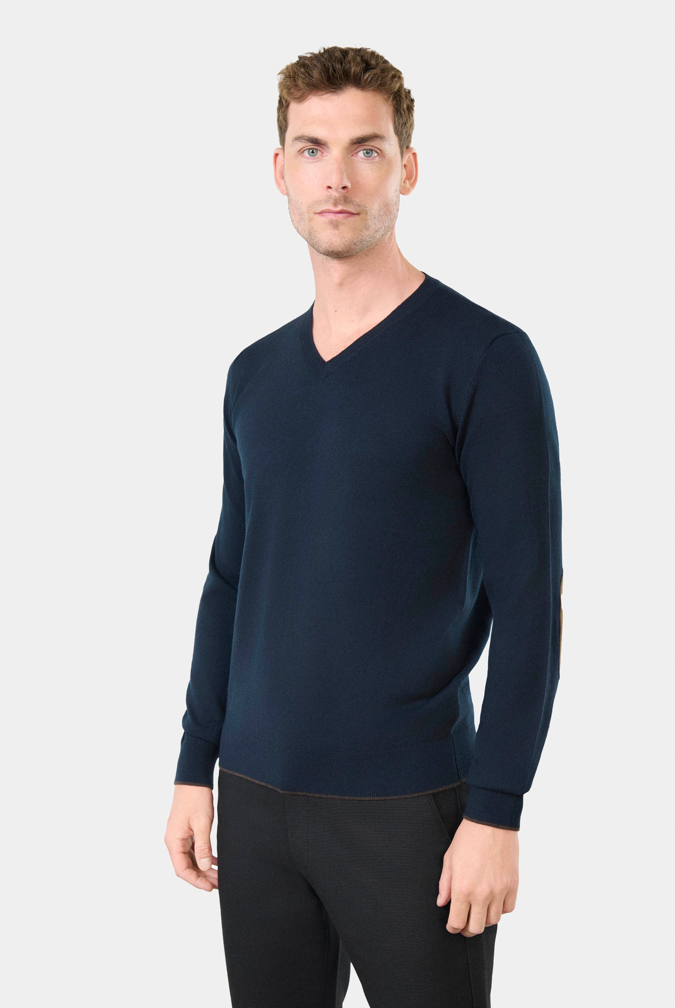 Pull col V coton en coton et cachemire Corki Jerem