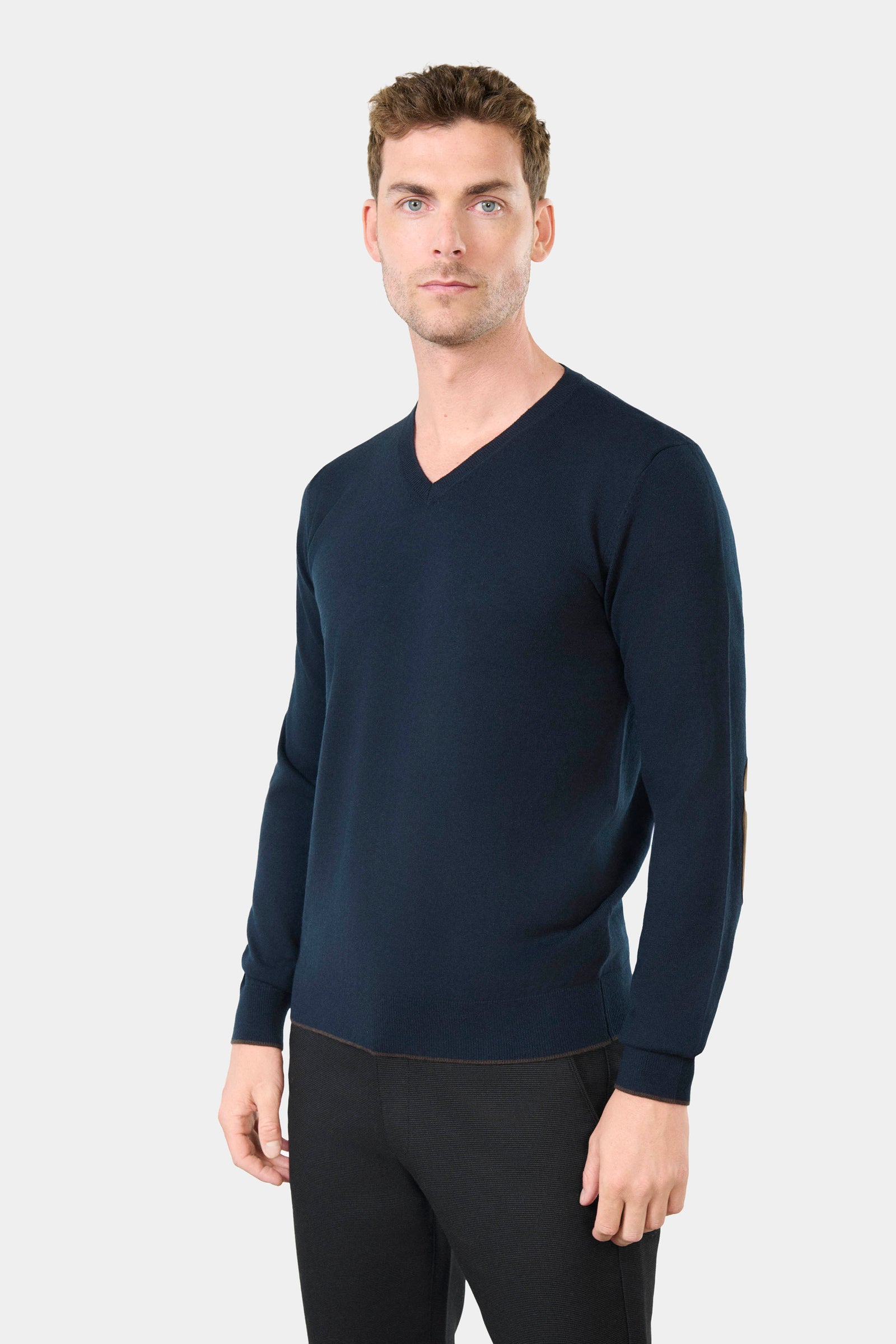 Pull col V coton en coton et cachemire Corki Jerem