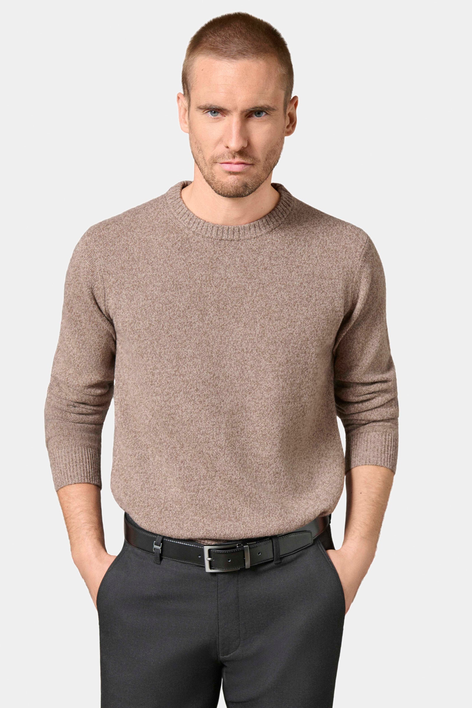 Pull col rond en maille chinée Amada Jerem vue 13