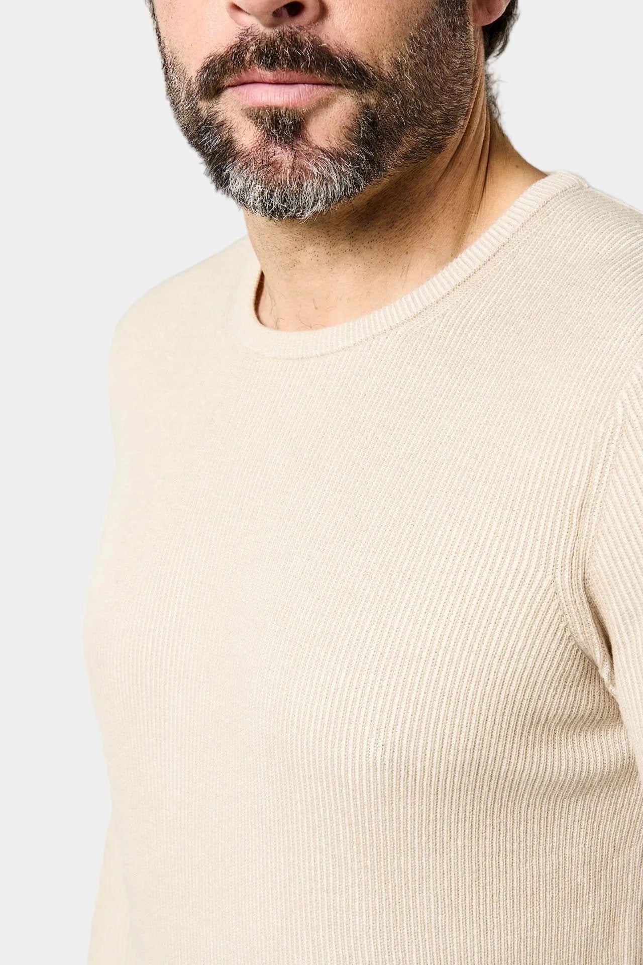 Pull col rond effet bicolore Jerem, coupe droite vue 4