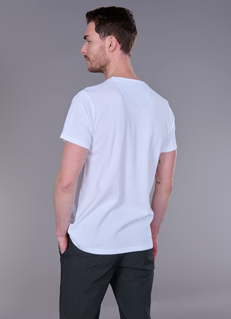 Jerem crew-neck T-shirt in Ruben cotton jacquard, chest pocket, short sleeves view 25