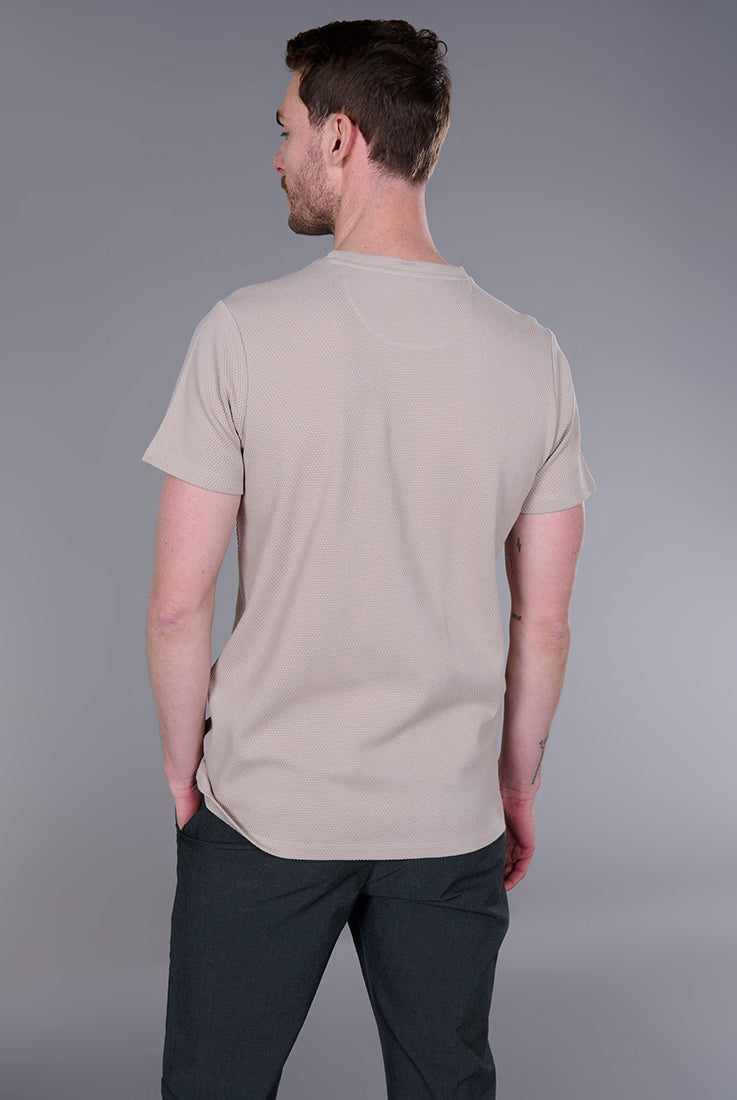 Jacquard de coton Ruben — T-shirt col rond Jerem, manches courtes
