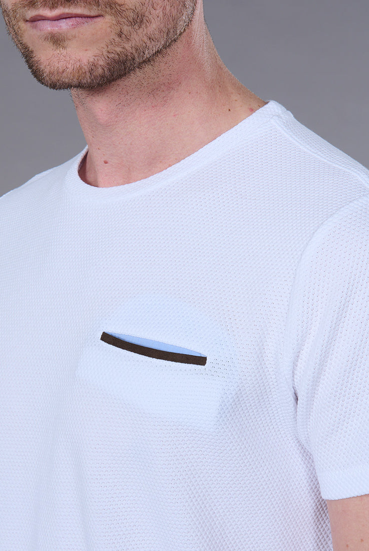 T-shirt col rond Jerem, manches courtes, poche poitrine
