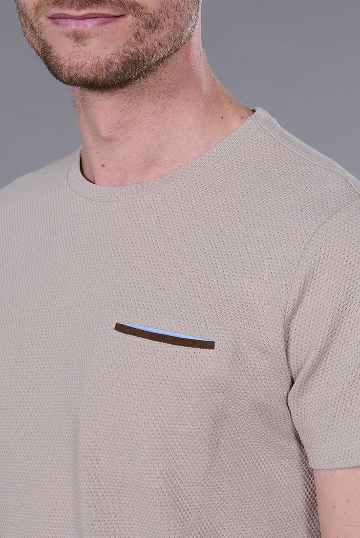Jacquard de coton Ruben — T-shirt col rond Jerem, poche poitrine, manches courtes vue 15