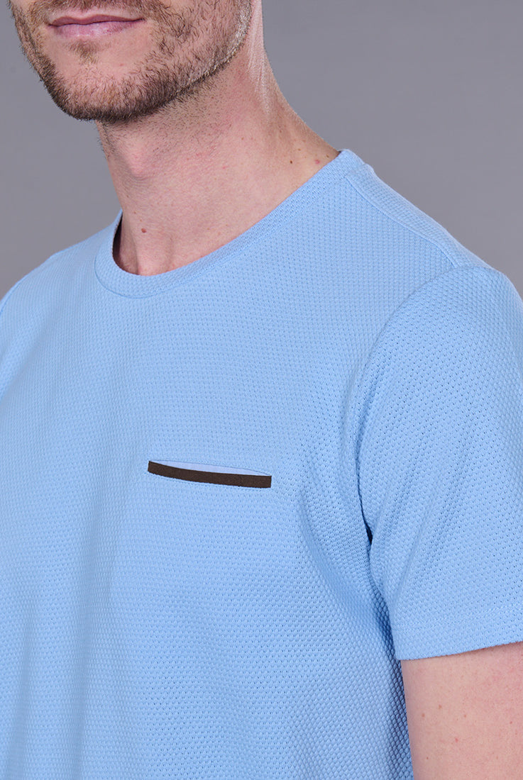 Jacquard de coton Ruben — T-shirt col rond Jerem, poche poitrine, manches courtes vue 27