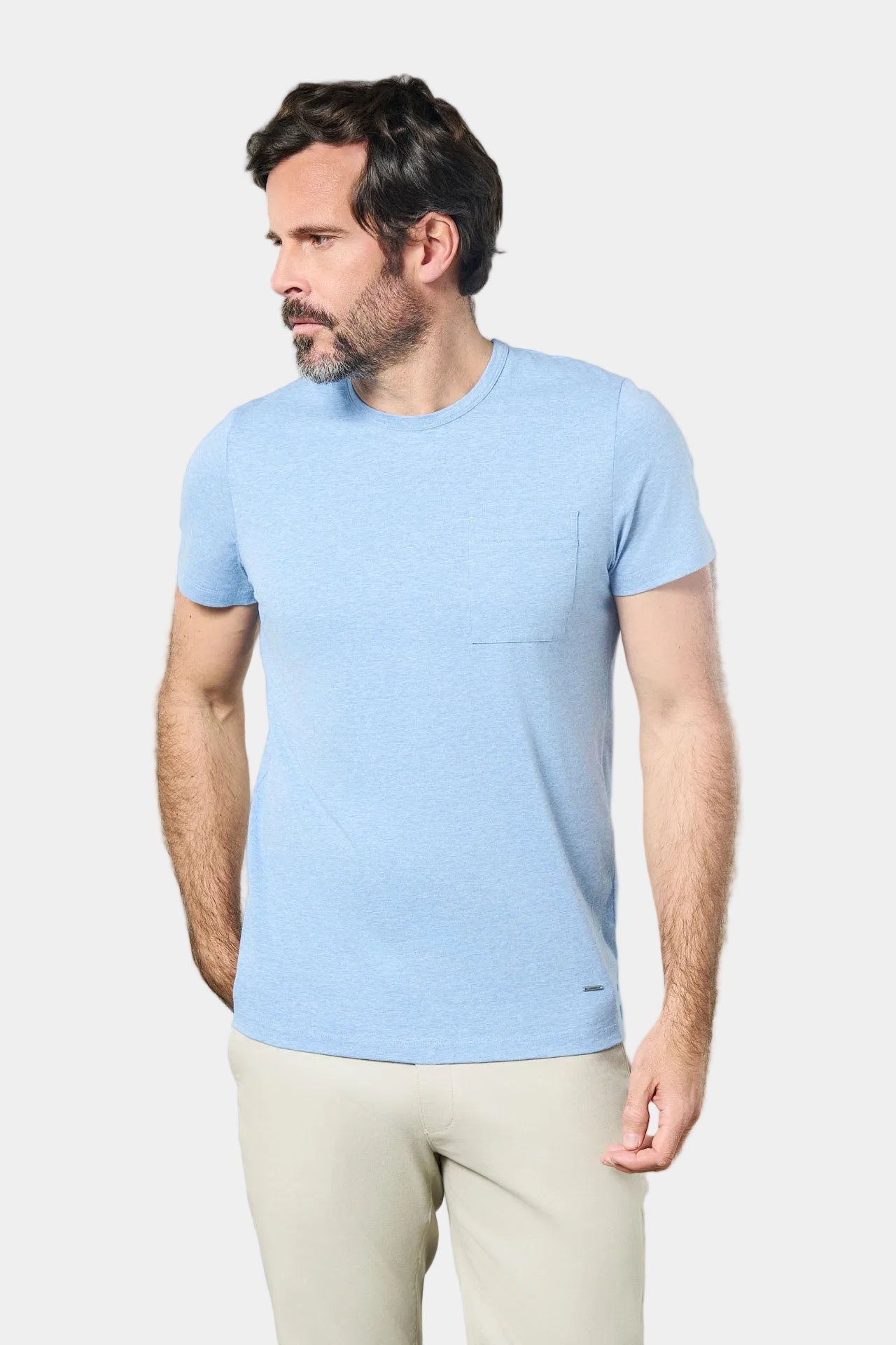 T-shirt col rond avec poche poitrine manches courtes eliot Jerem, poche poitrine