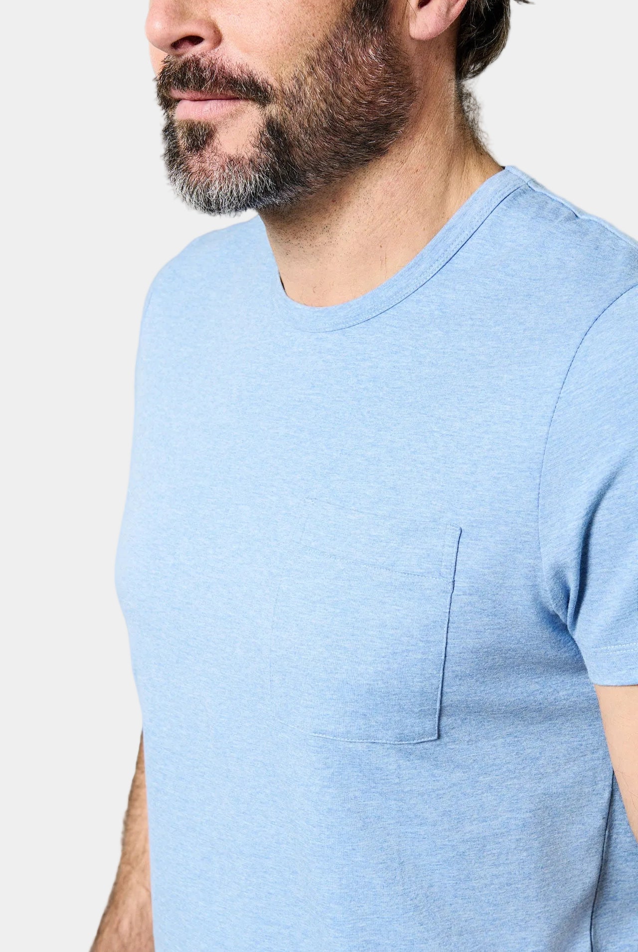 T-shirt col rond avec poche poitrine manches courtes eliot Jerem, coupe confortable