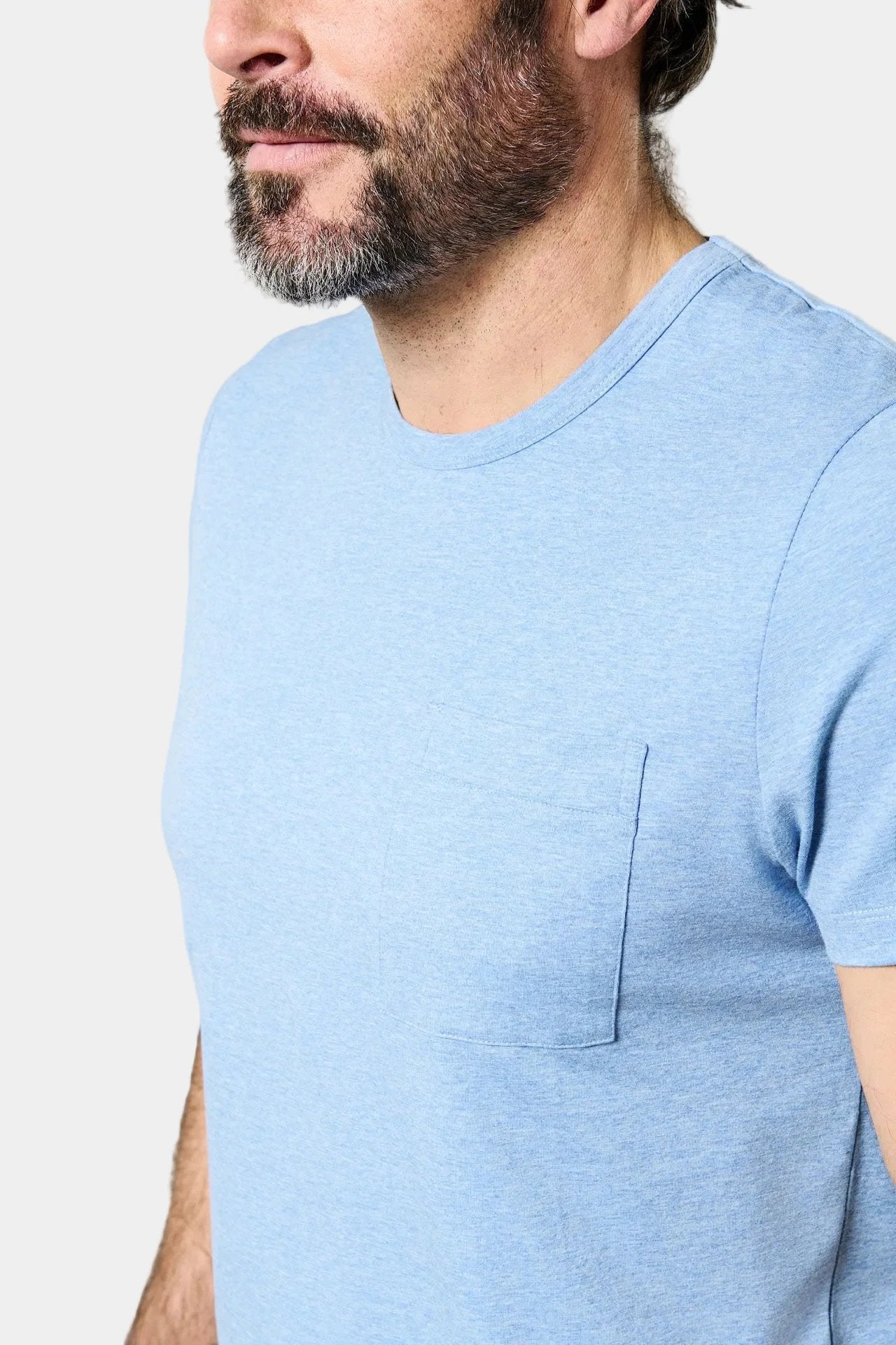 T-shirt col rond avec poche poitrine manches courtes eliot Jerem, coupe confortable