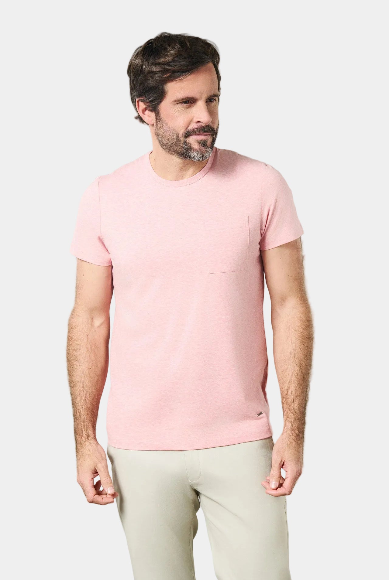T-shirt col rond avec poche poitrine manches courtes eliot Jerem, poche poitrine, coupe confortable vue 5