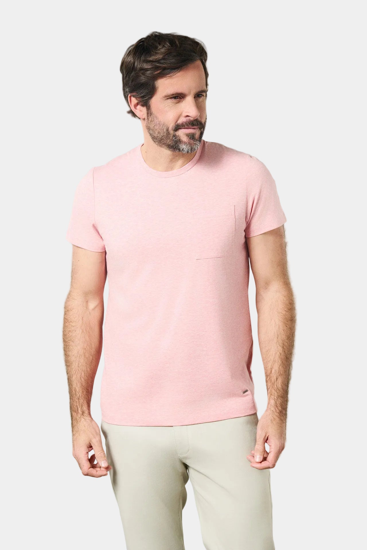 T-shirt col rond avec poche poitrine manches courtes eliot Jerem, poche poitrine, coupe confortable vue 5