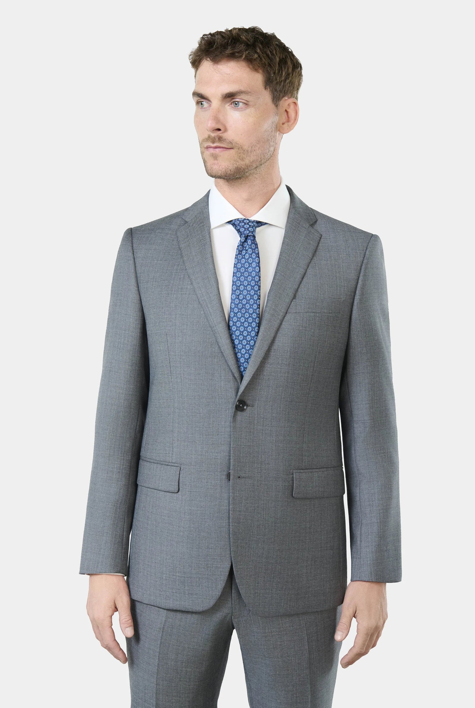 Veste de costume coupe classique en laine mérinos Super 110's Barberis Jerem, poche poitrine, simple boutonnage, boutons de poignet