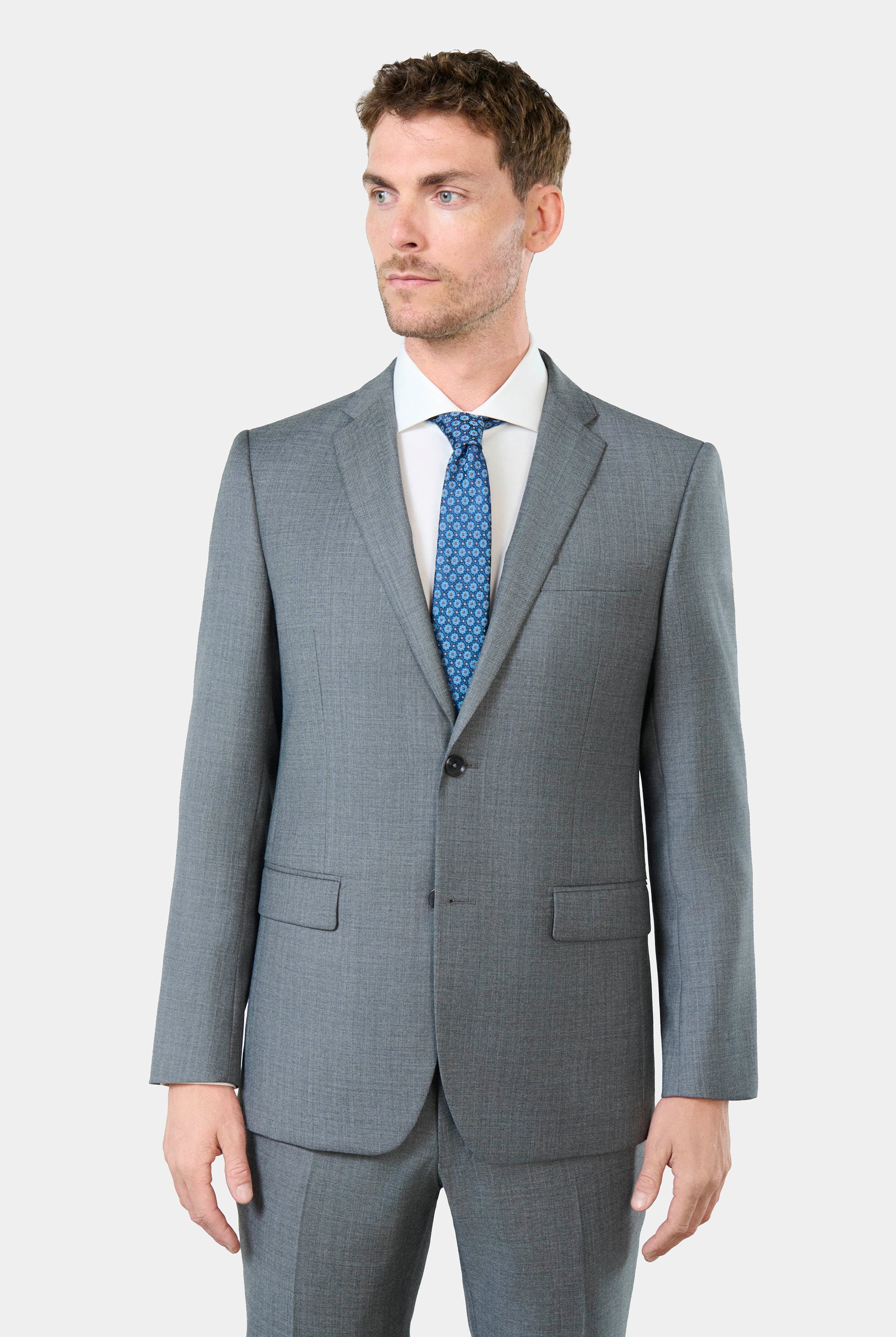 Veste de costume coupe classique en laine mérinos Super 110's Barberis Jerem, poche poitrine, simple boutonnage, boutons de poignet