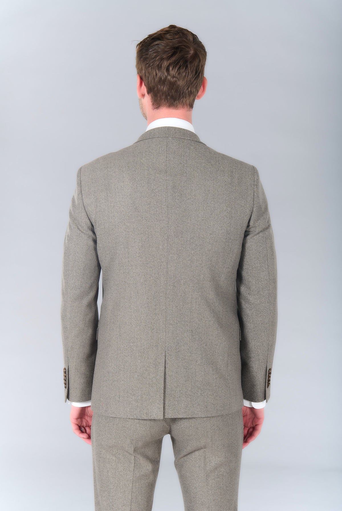 Veste de costume ajustée bi-stretch faux-uni Jerem, simple boutonnage, boutons de poignet